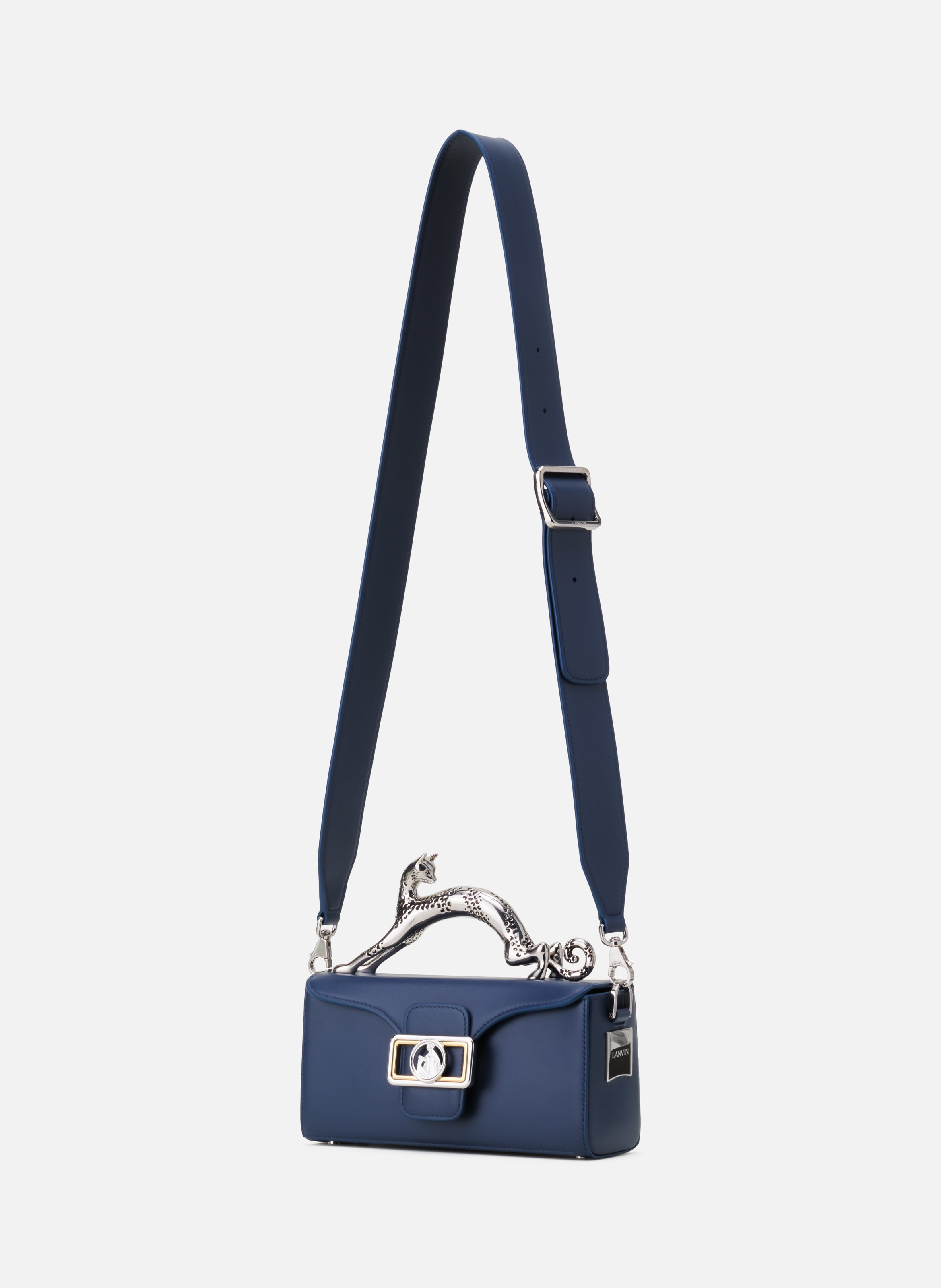 Sac pencil cat nano en cuir LANVIN Bleu