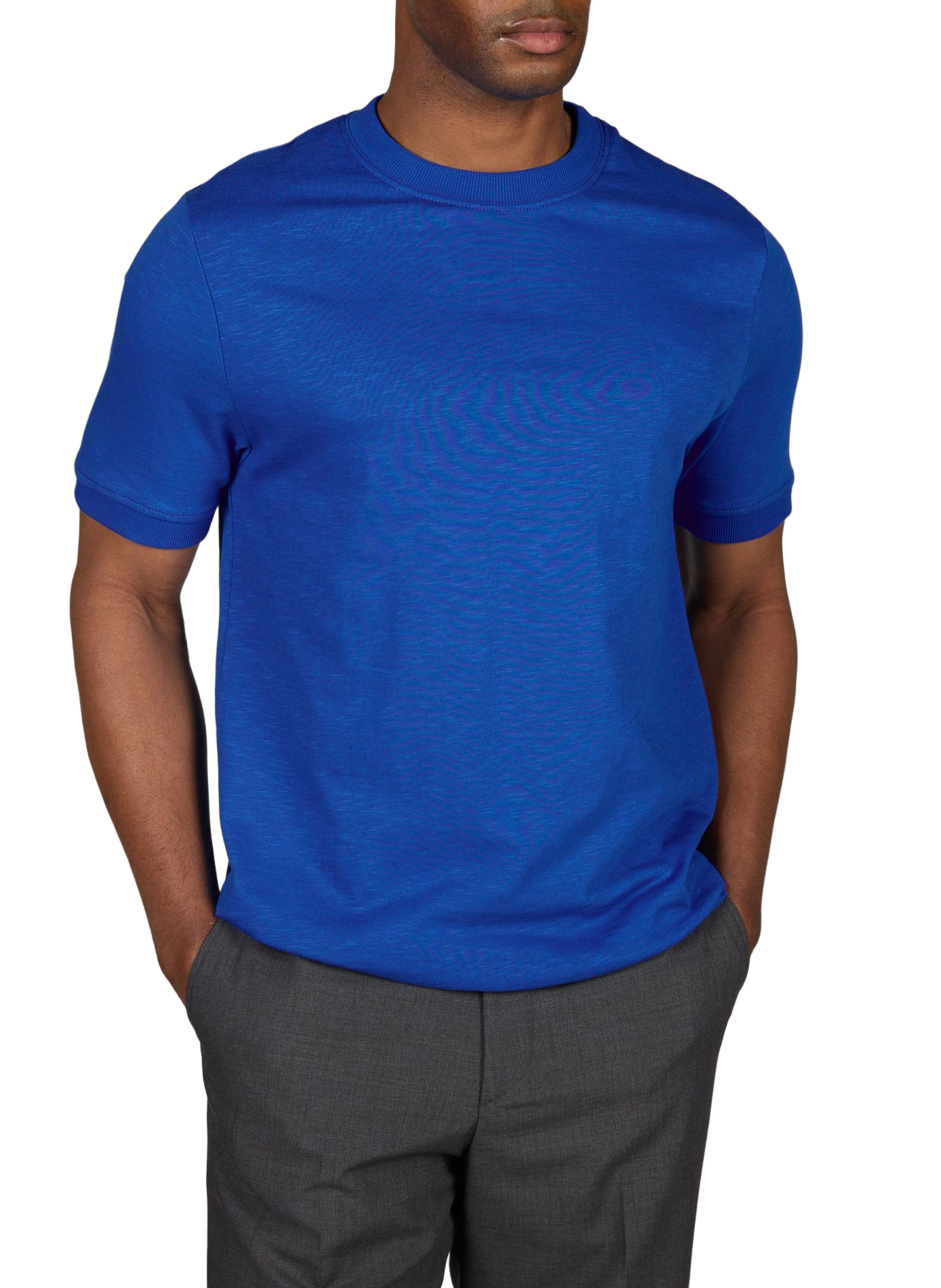 T-shirt uni à col rond en coton LAFAURIE Bleu