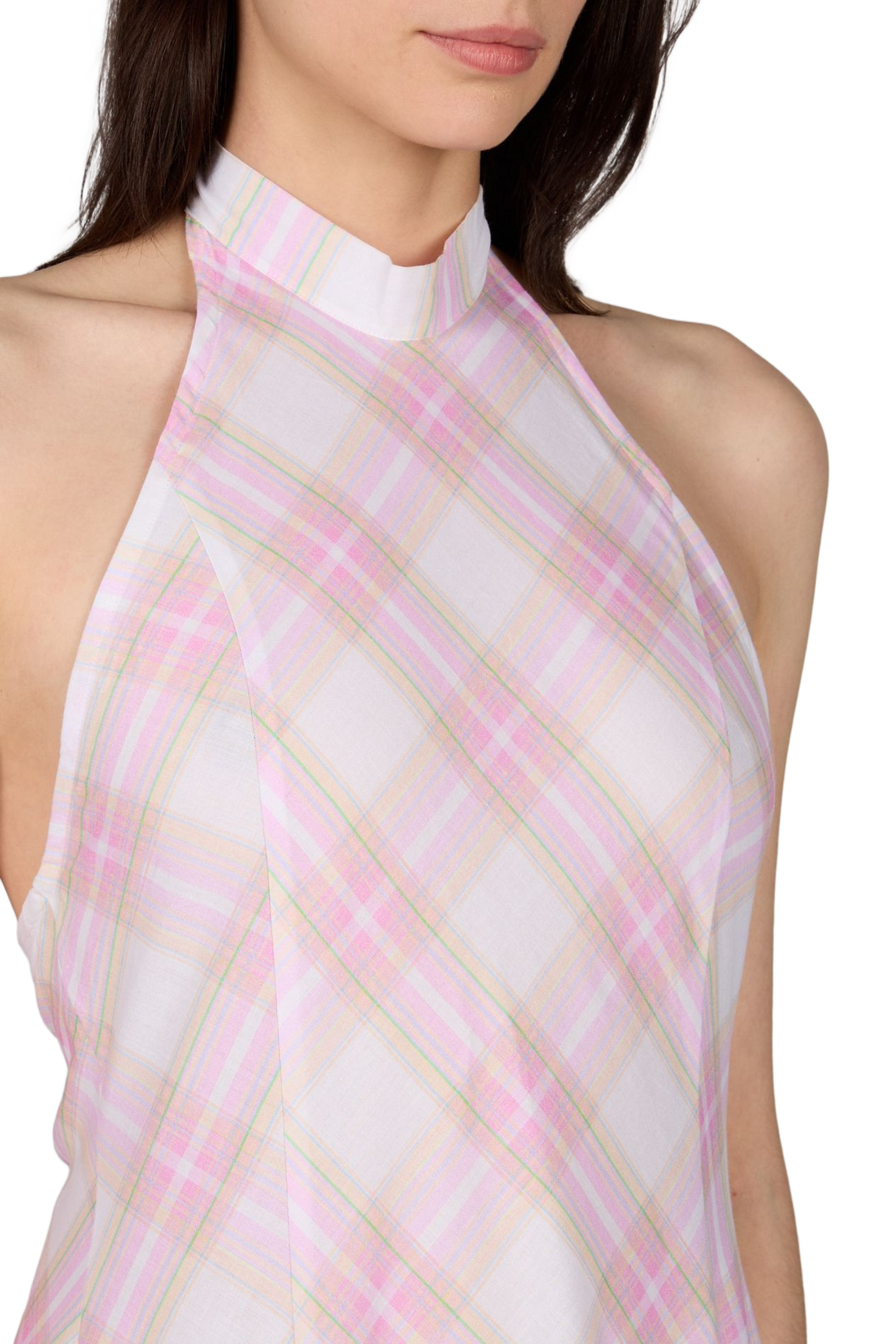 Sleeveless checkered cotton Bomba dress GIMAGUAS Multicolour