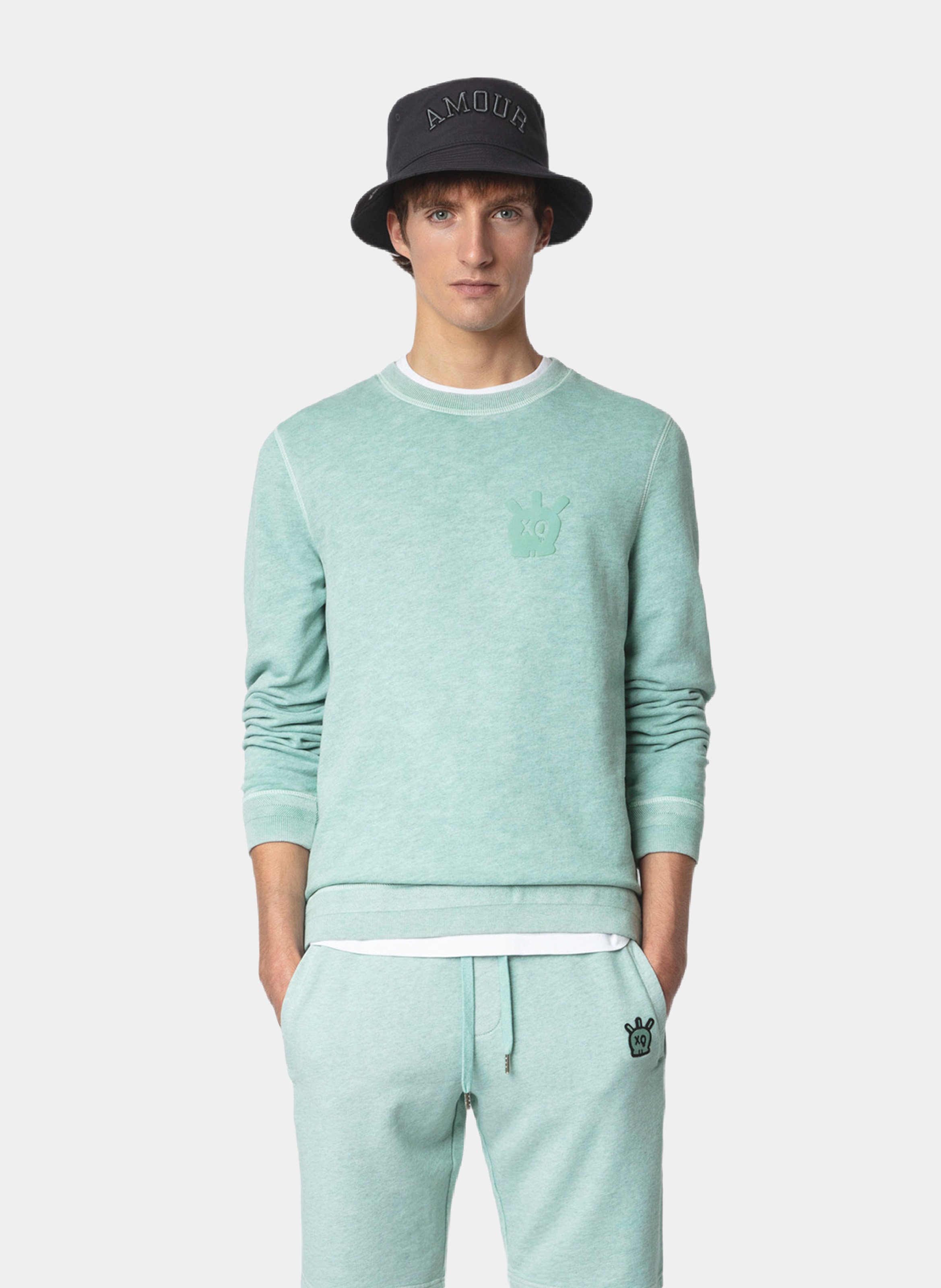 Sweatshirt col rond molletonné en coton stony ZADIG&VOLTAIRE Bleu