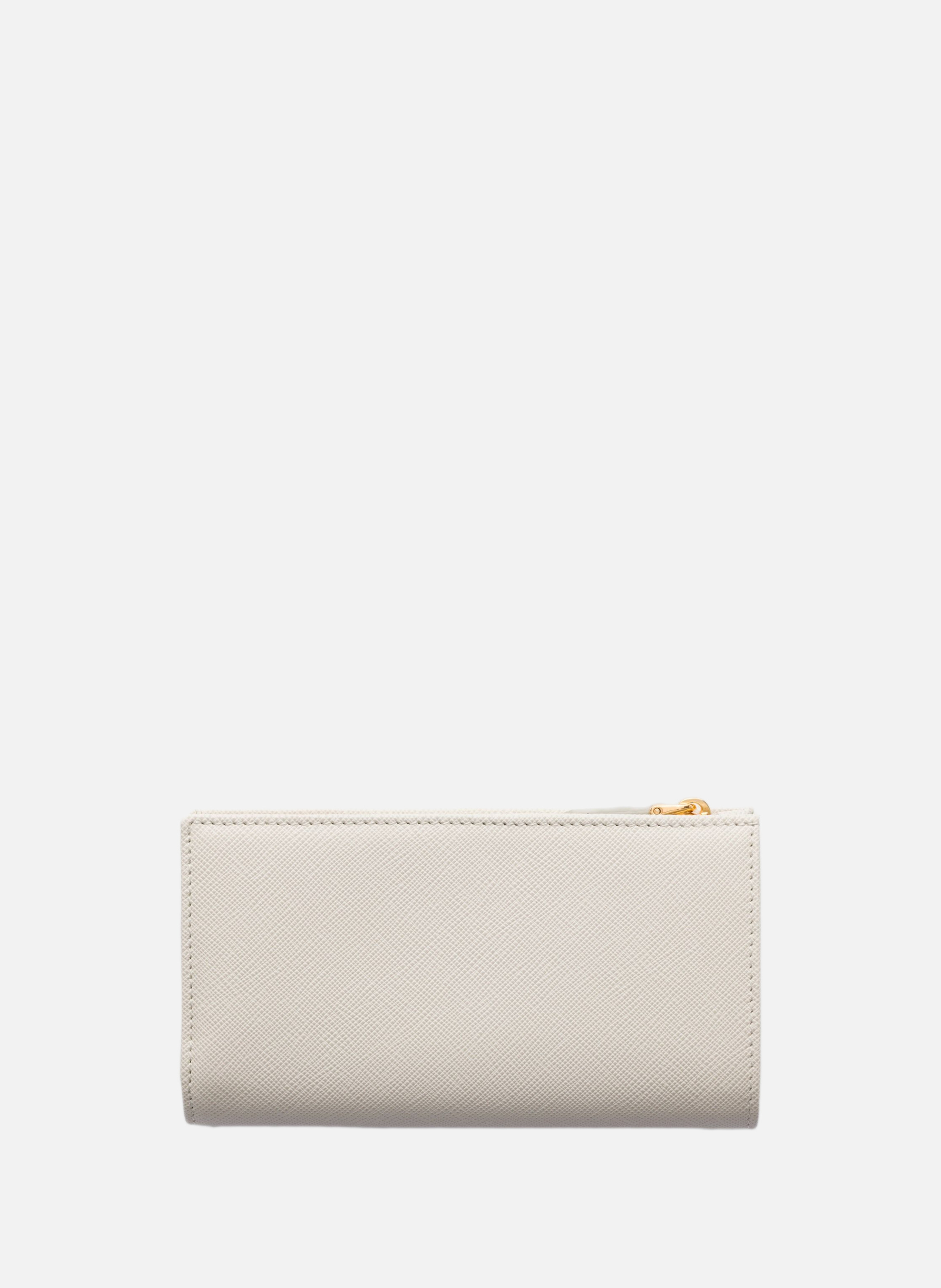 Portefeuille en cuir saffiano PRADA Beige