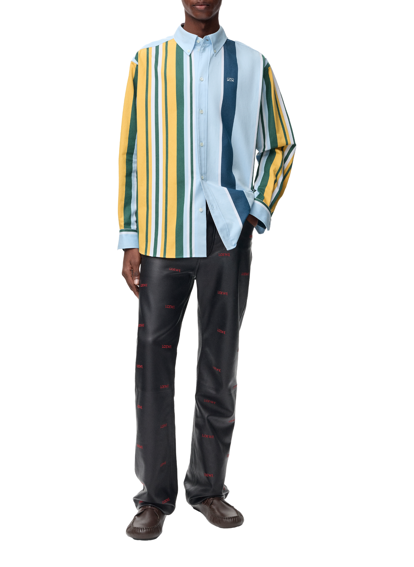Gestreiftes Baumwoll-Twill-Hemd LOEWE Mehrfarbig