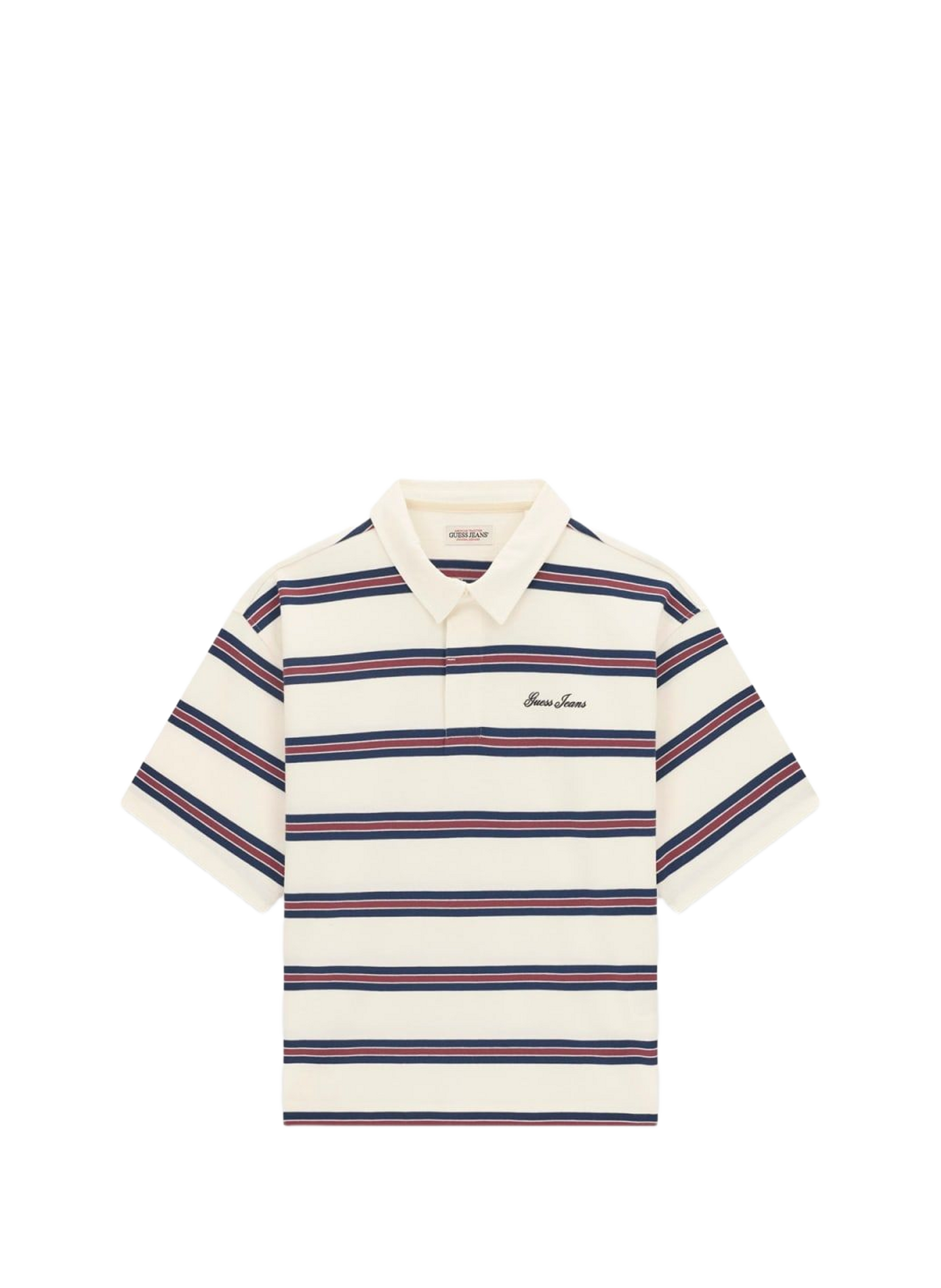 Cotton polo collar top GUESS White