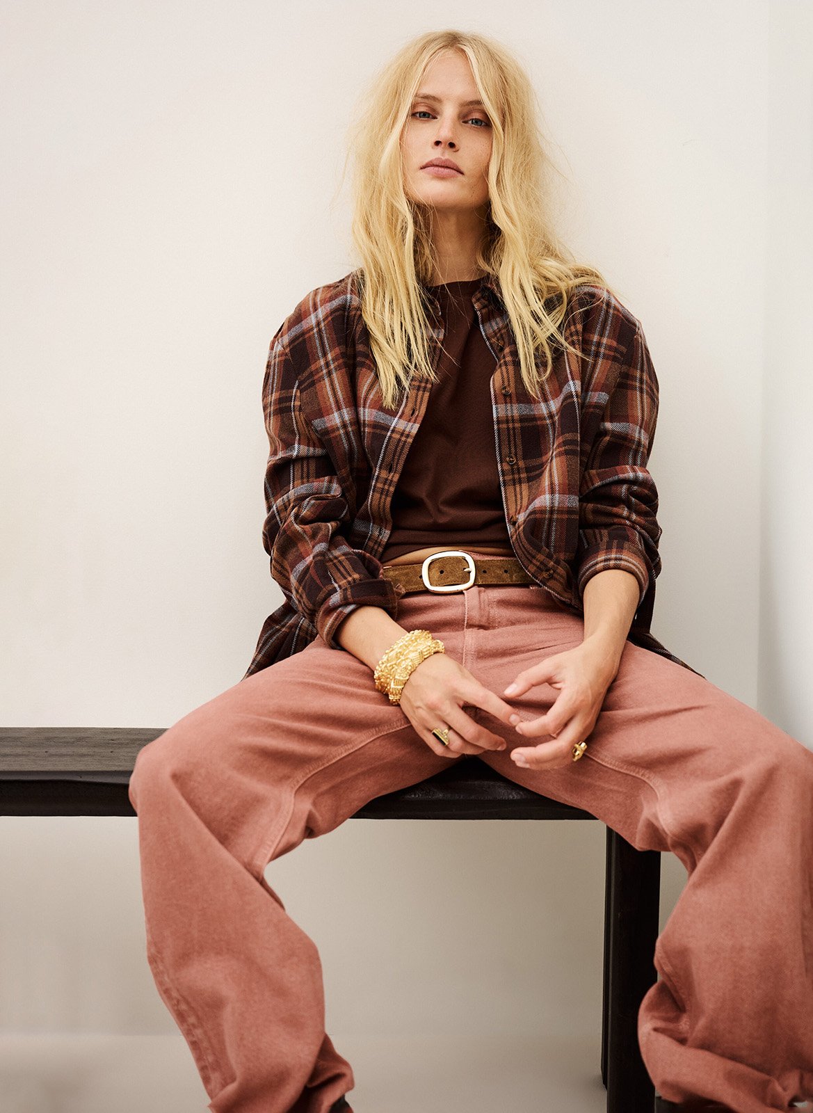 Rechte jeans in effen kleur vana BA&SH Roze