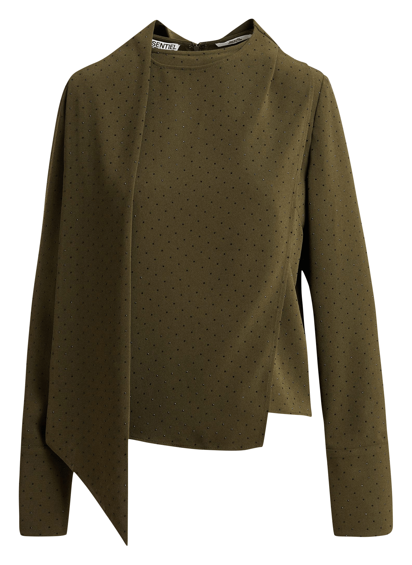 Top droit asymétrique à strass kalanchoe ESSENTIEL ANTWERP Vert