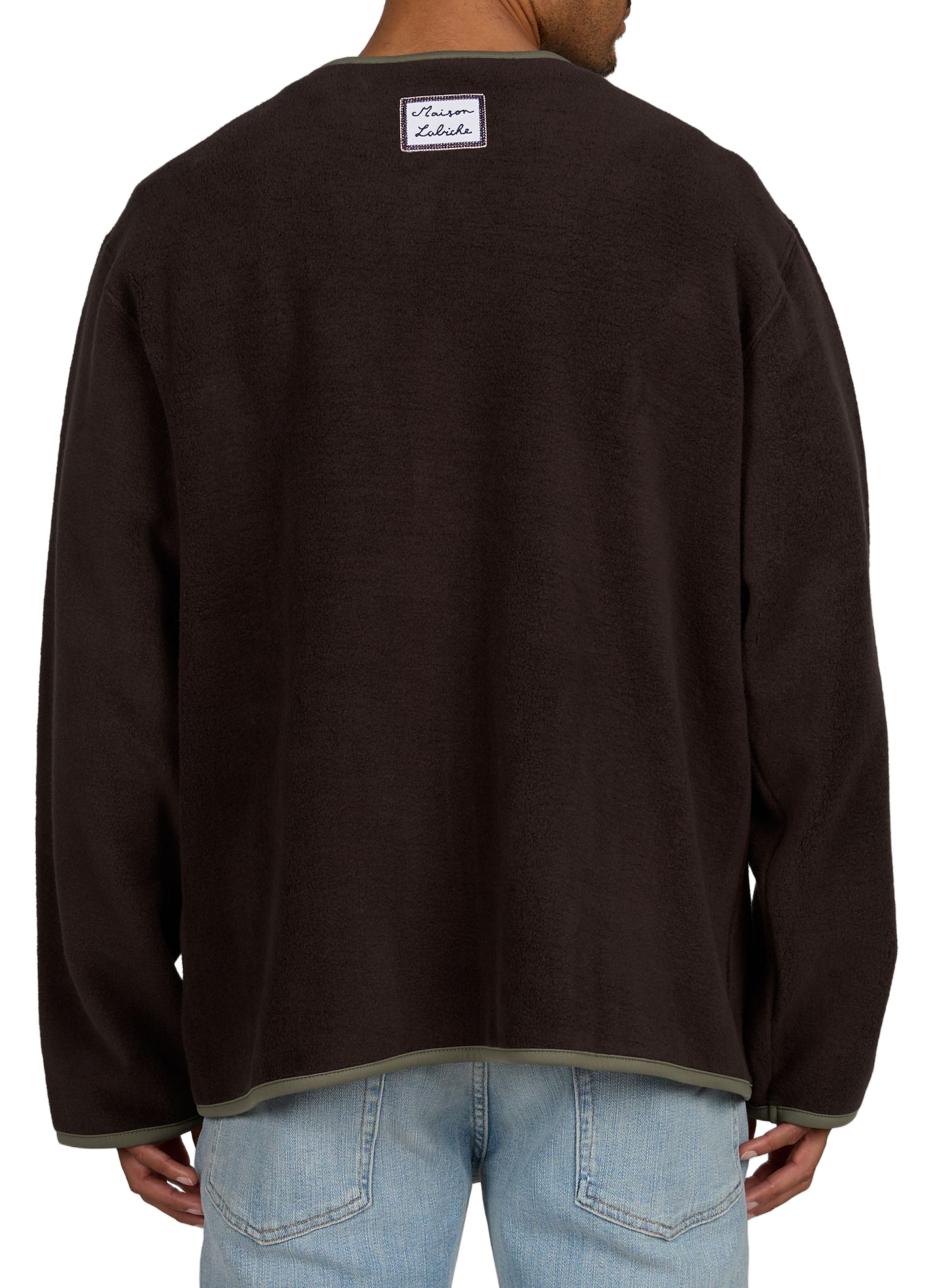 Blouson droit col v en coton MAISON LABICHE Marron