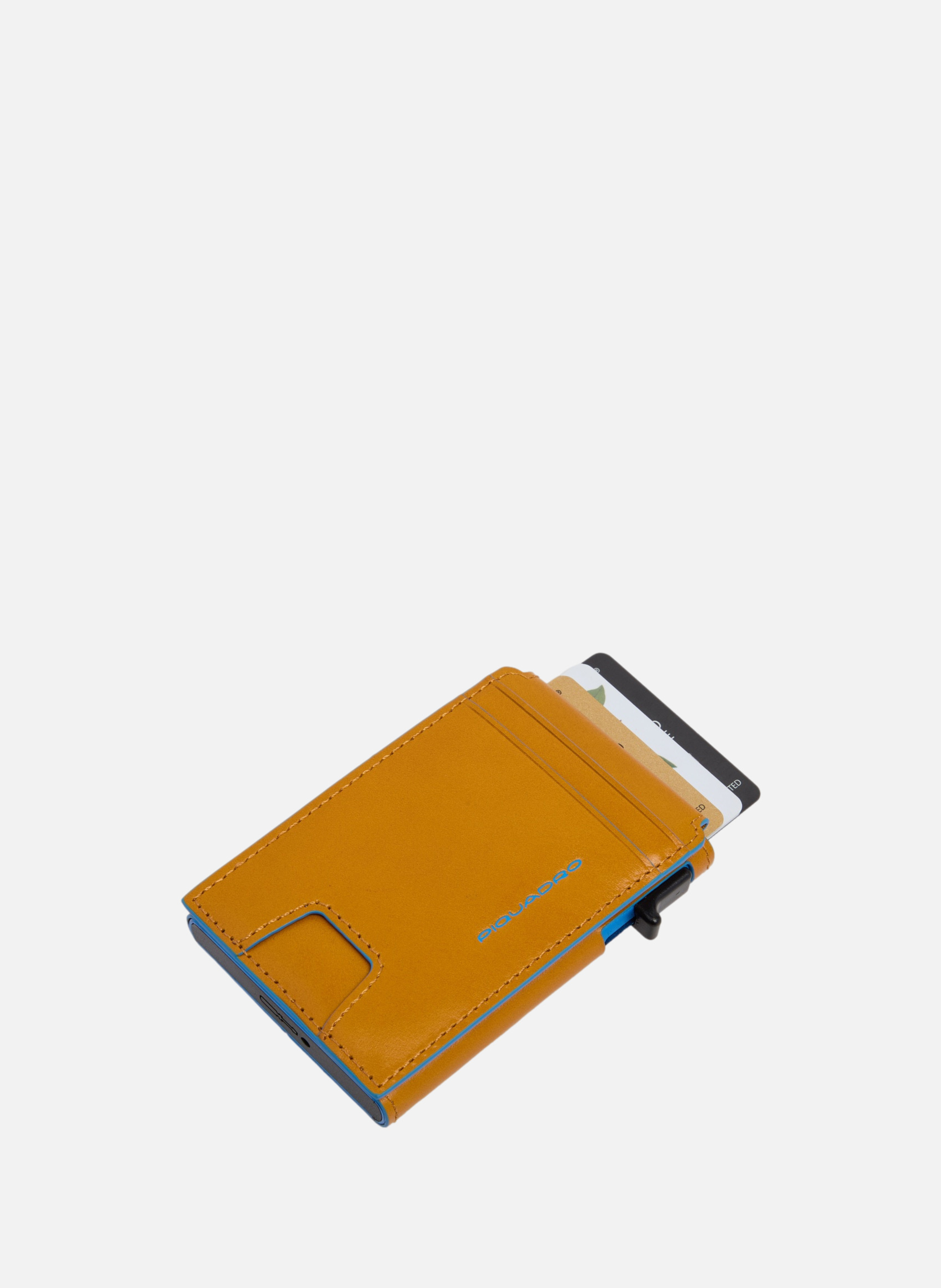 Porte-cartes automatique avec porte-dni rabattable PIQUADRO Jaune