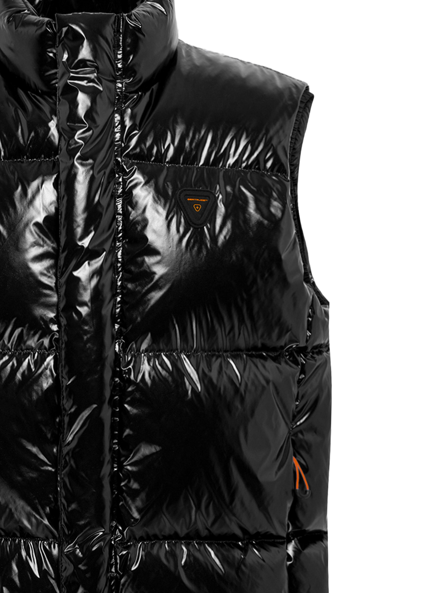 Cesariobr patent sleeveless puffer jacket | Blue GERTRUDE Men