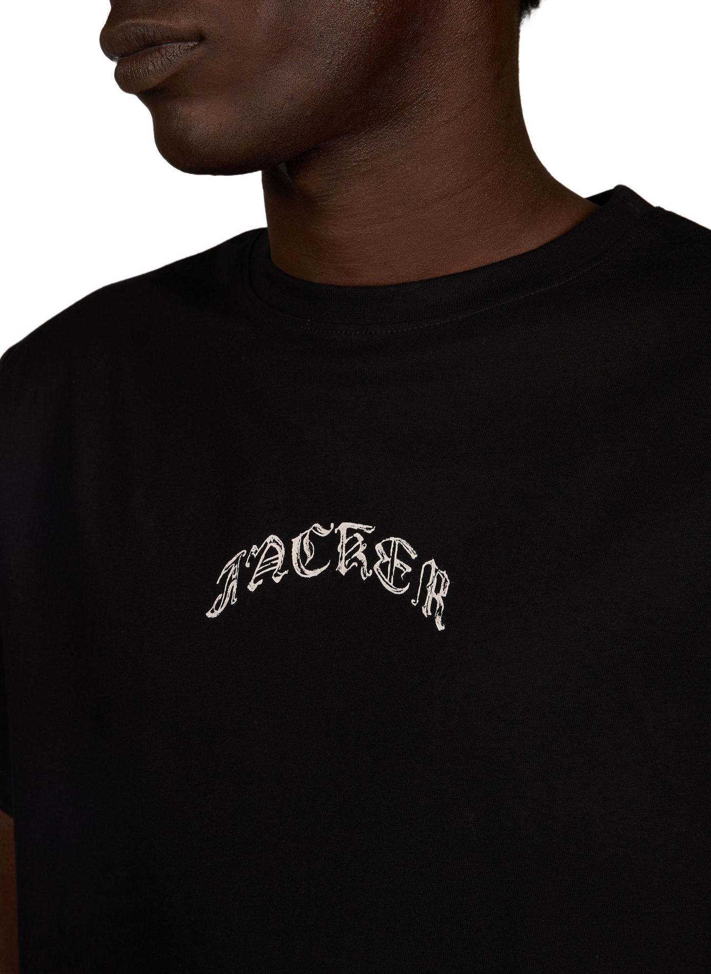 Straight printed cotton t-shirt JACKER. Black