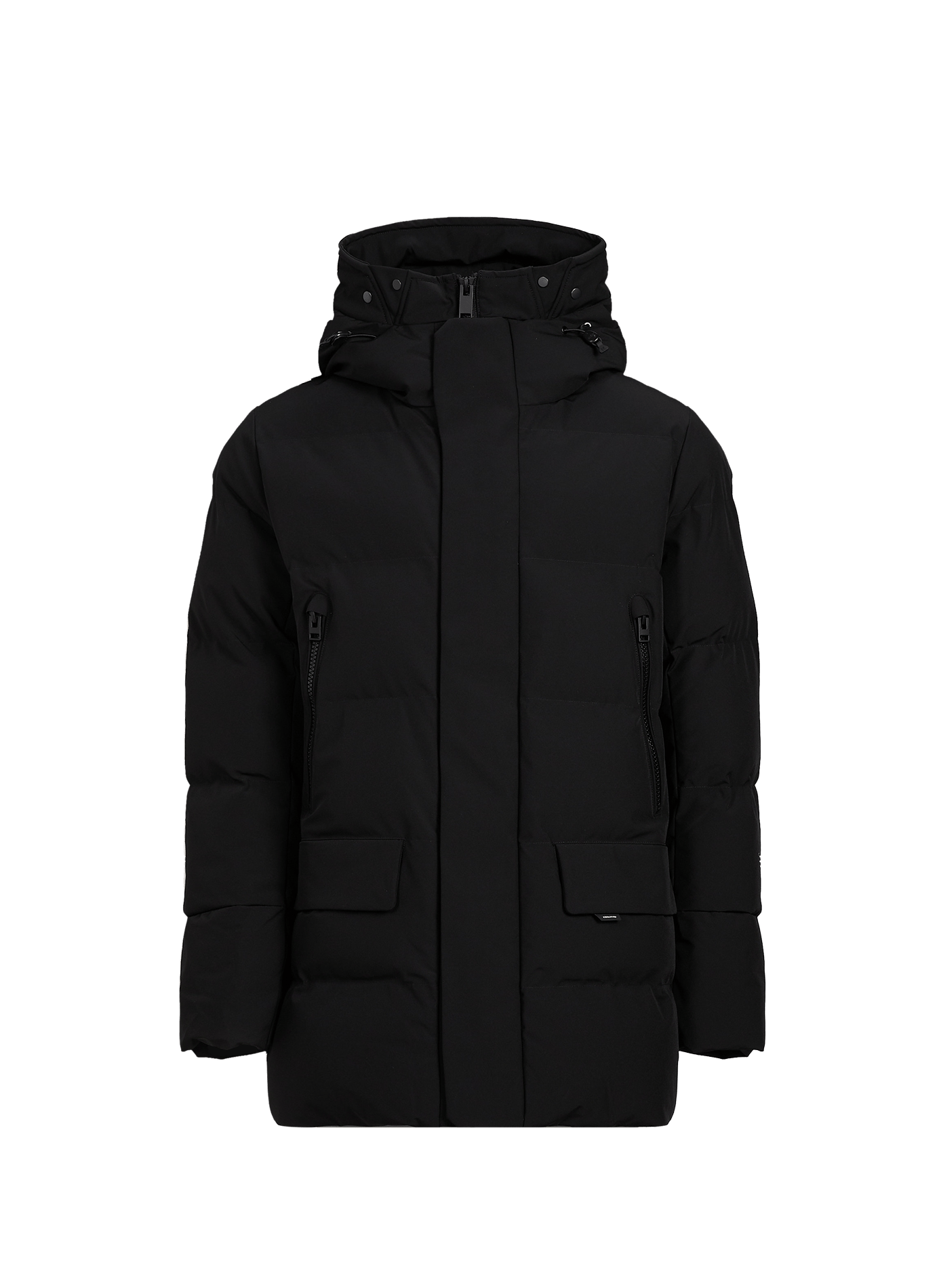 Gerade Parka mit einfarbiger Kapuze KRAKATAU Schwarz