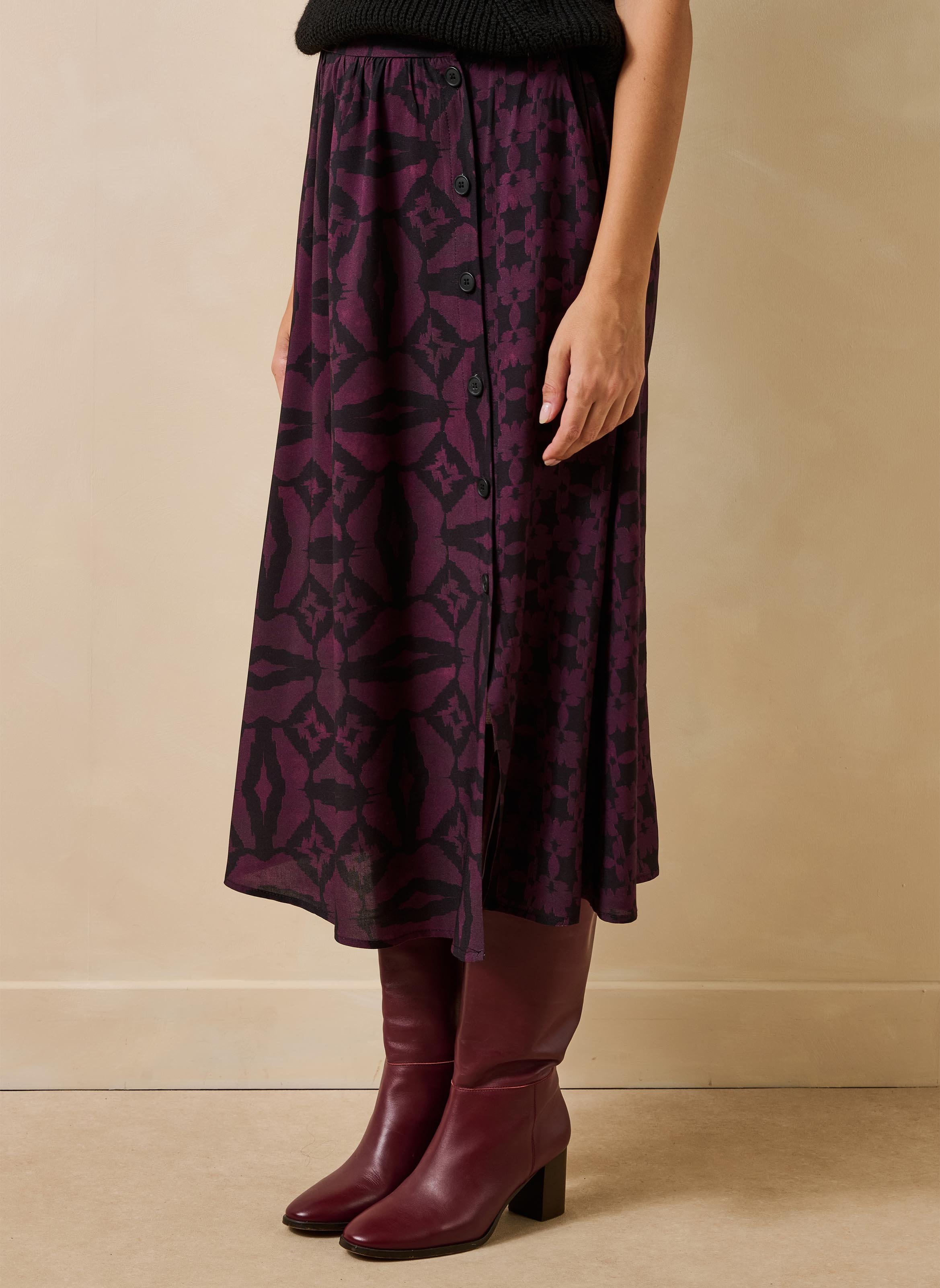 Lange uitlopende rok met print LA FEE MARABOUTEE Veelkleurig
