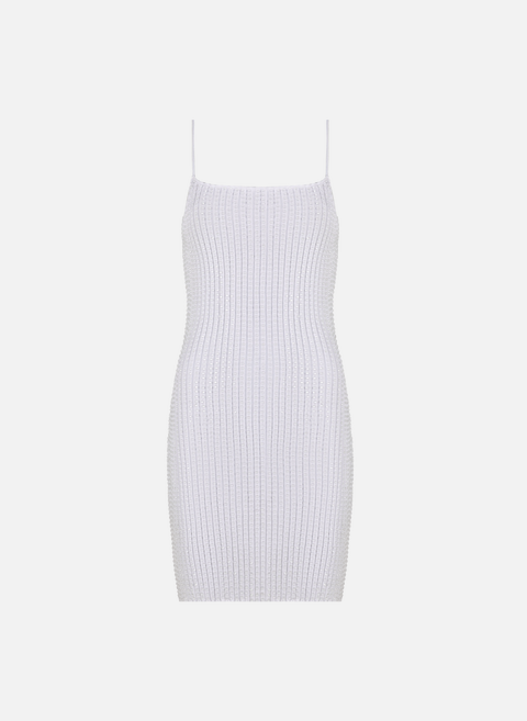 Ribbed knit dress with crystals WhiteALEXANDER WANG 