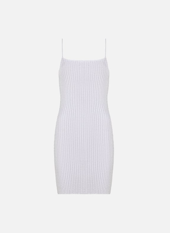 Crystal-embellished ribbed knit dress White by ALEXANDER WANG ALEXANDER WANG Crystal-embellished ribbed knit dress White