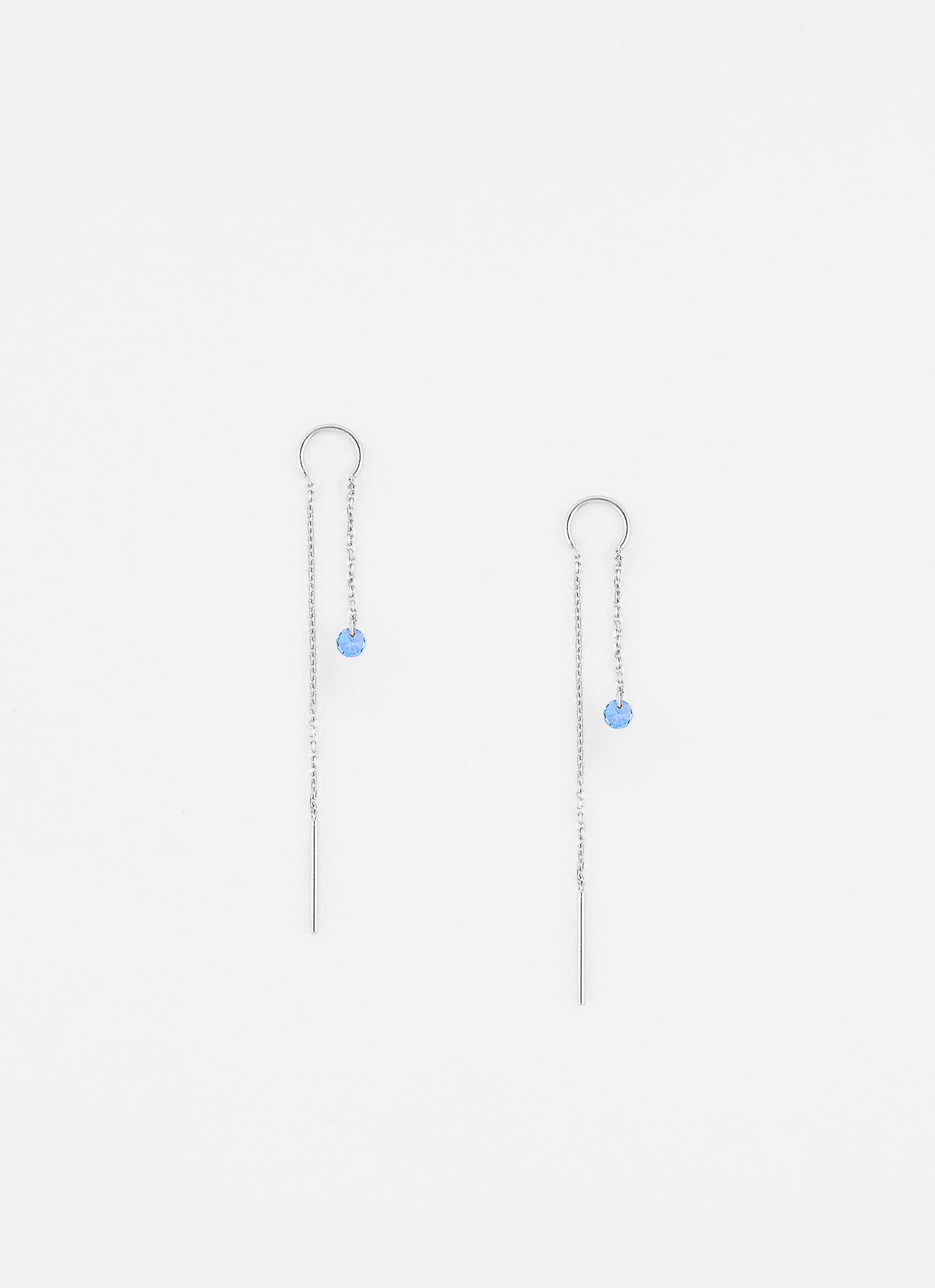 Boucles d'oreille aqua menthe argent 925 ANNA SOTTILOTTA Bleu