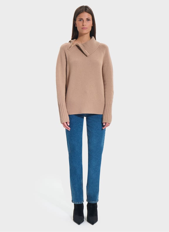 Pull gris chine ample - nuala Marron by ZAPA ZAPA Pull gris chine ample - nuala Marron
