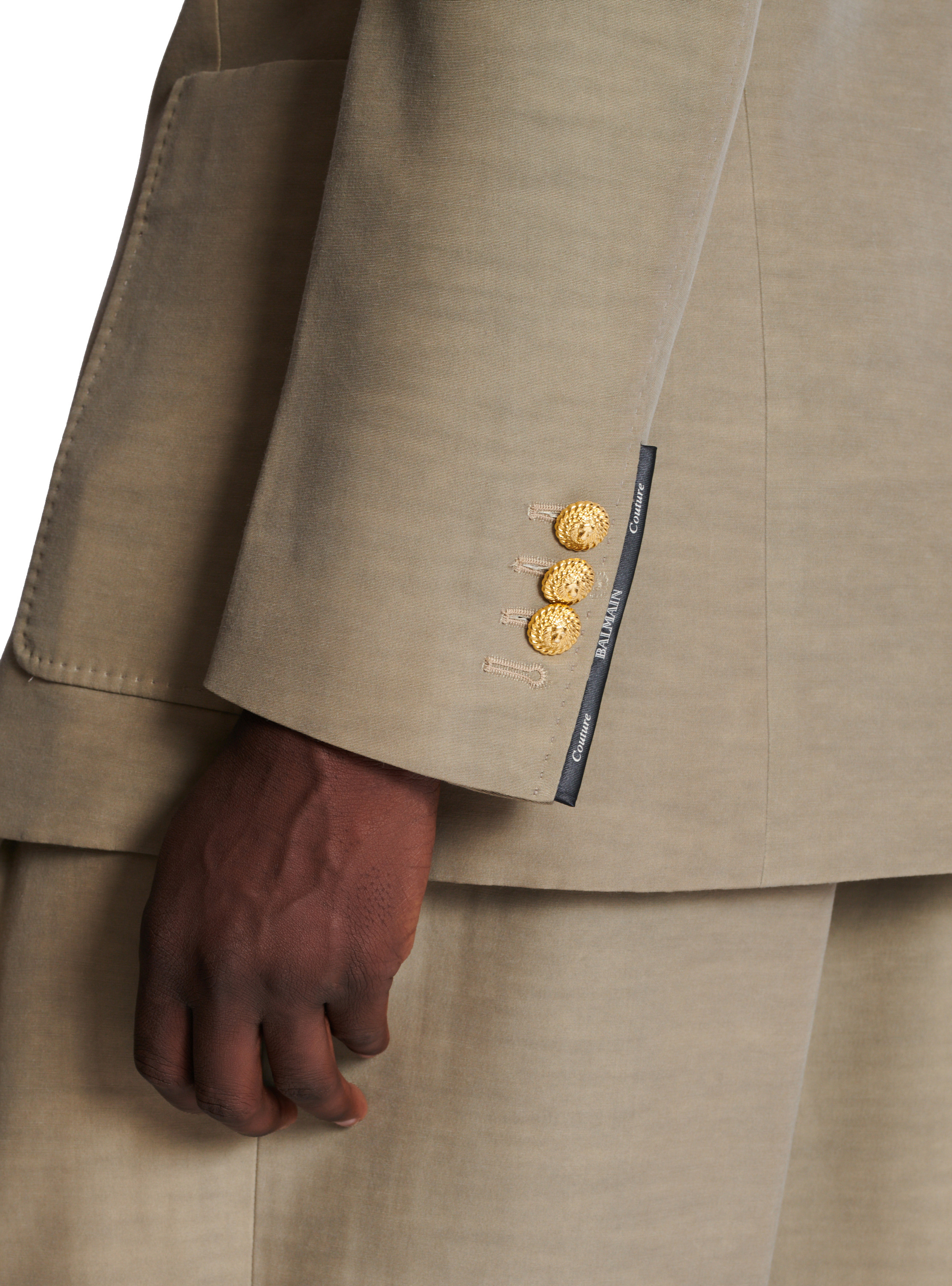 Veste de tailleur 1 bouton en cupro BALMAIN Marron