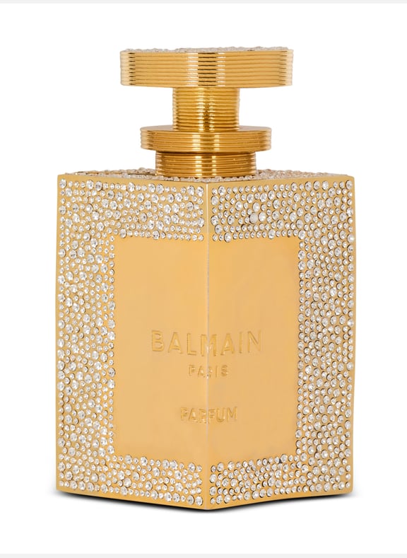 Minaudière parfum en strass Doré by BALMAIN BALMAIN Minaudière parfum en strass Doré