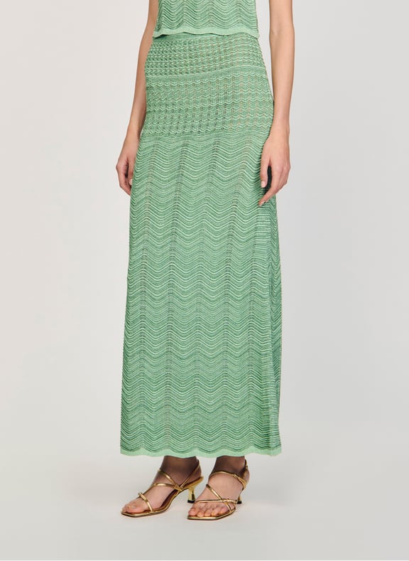 Jupe longue en crochet Vert by SANDRO SANDRO Jupe longue en crochet Vert