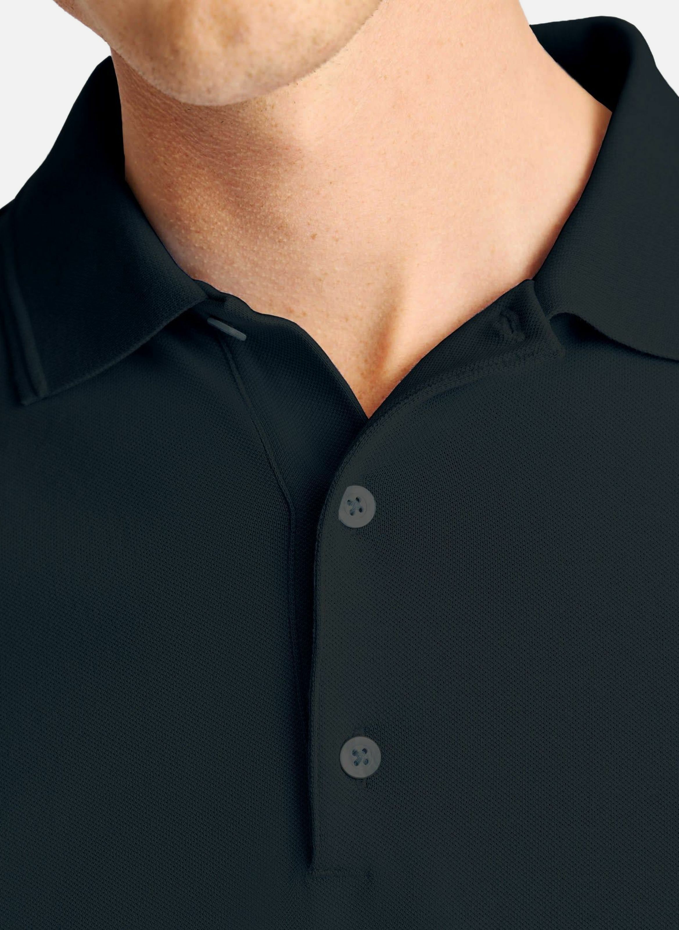 Polo manches courtes gabin col chemise coupe regular FUSALP Noir