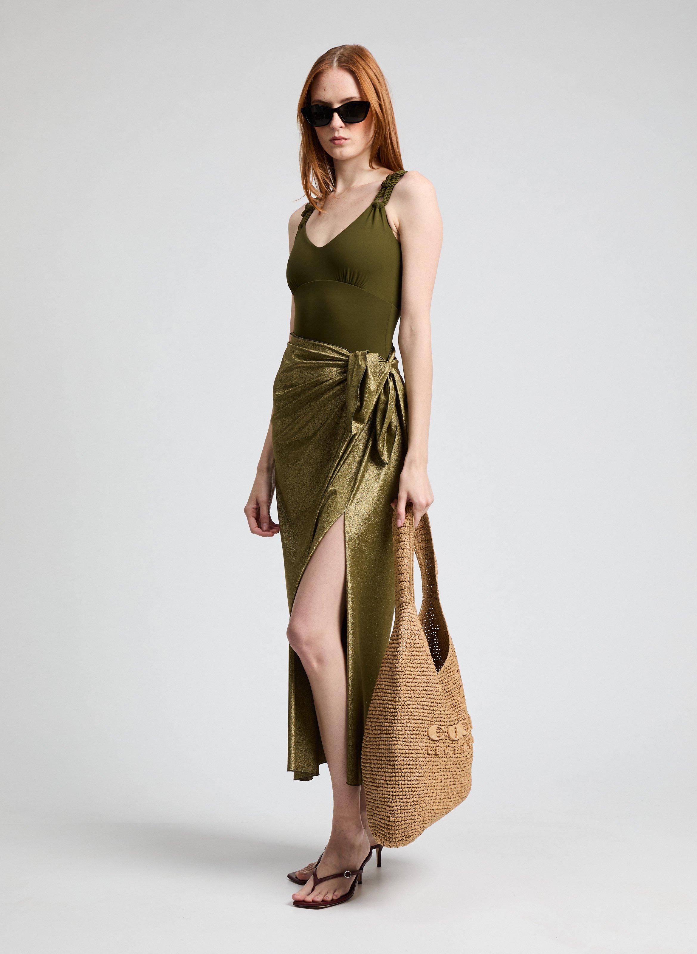 Sac cabas tressé Brooklyn 39  COACH Beige