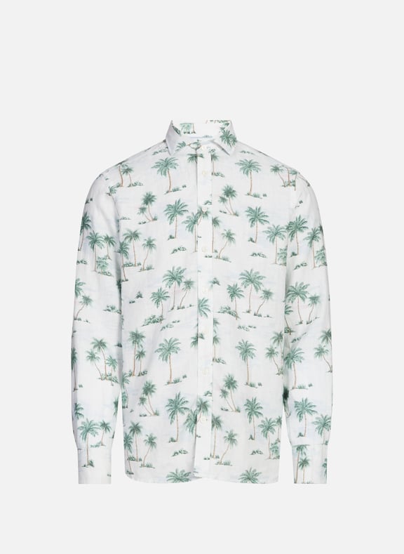 Patterned linen shirt White by HACKETT HACKETT Patterned linen shirt White