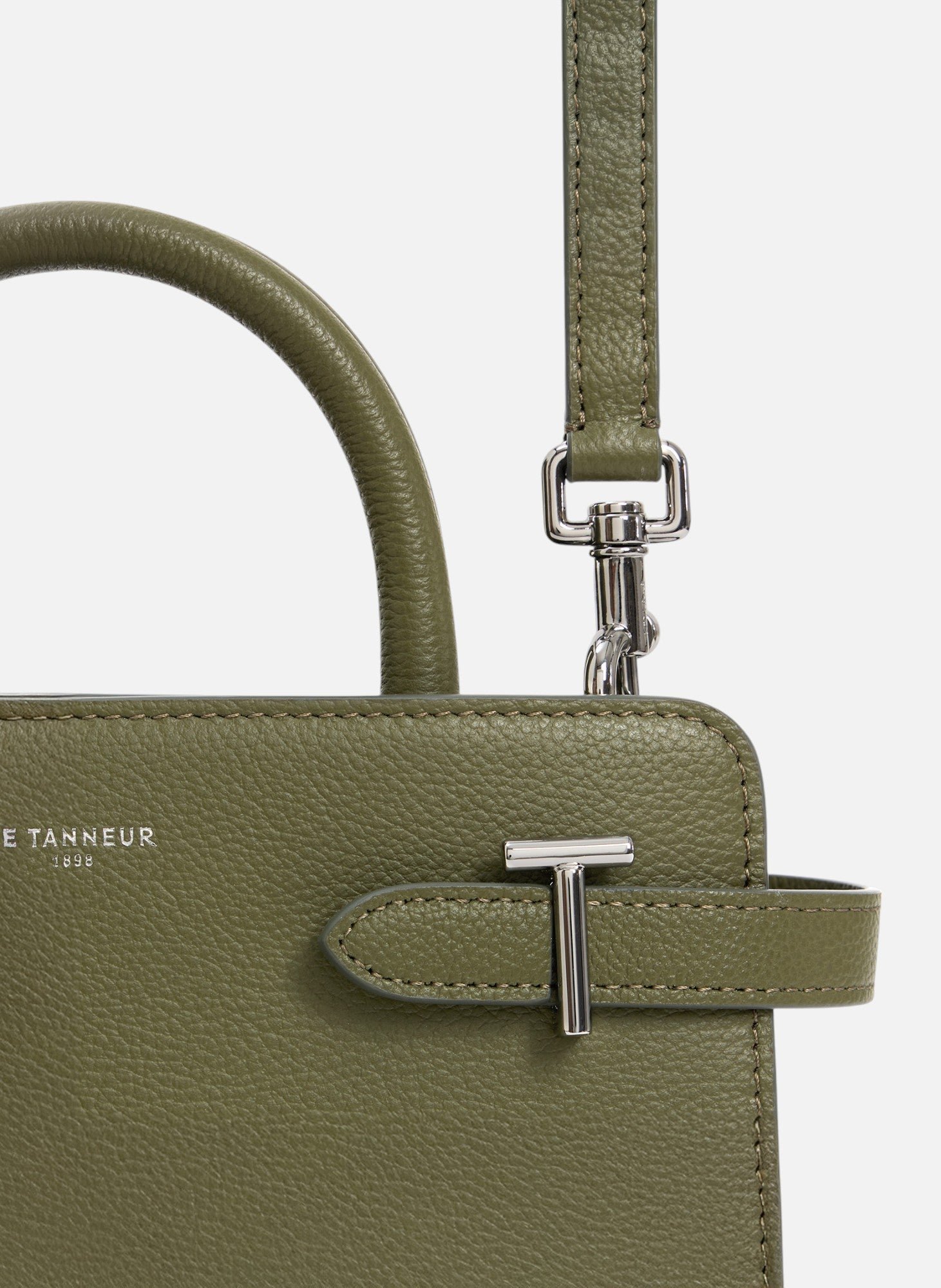 Petit sac à main emilie en cuir grainé LE TANNEUR Vert