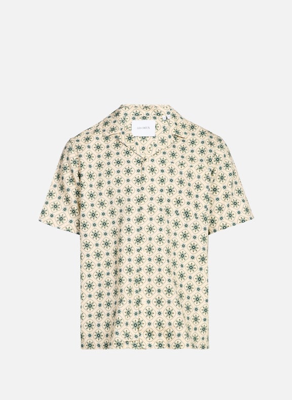 Printed straight cotton shirt White by LES DEUX LES DEUX Printed straight cotton shirt White