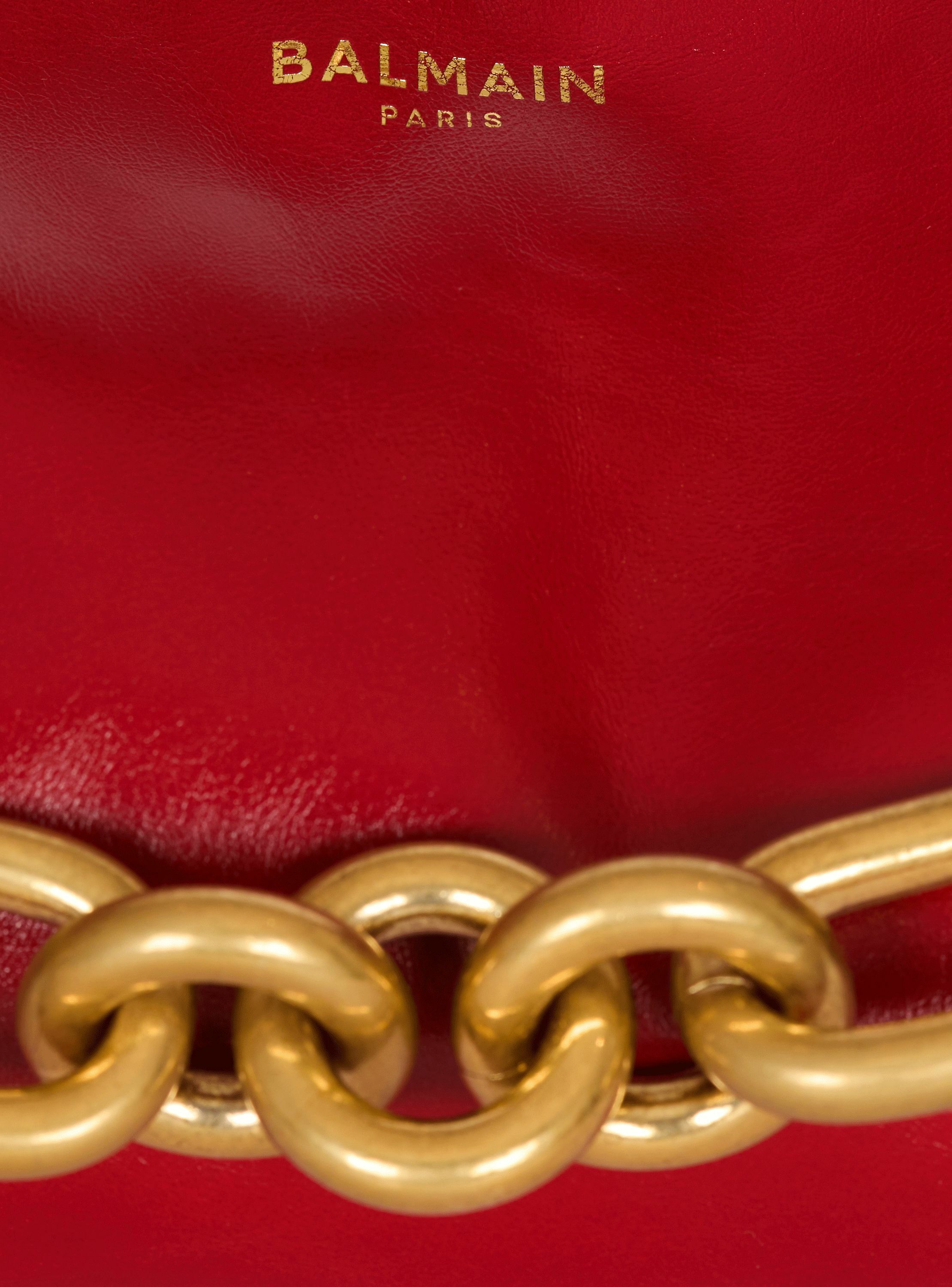 Sac sync medium en cuir de veau BALMAIN Rouge