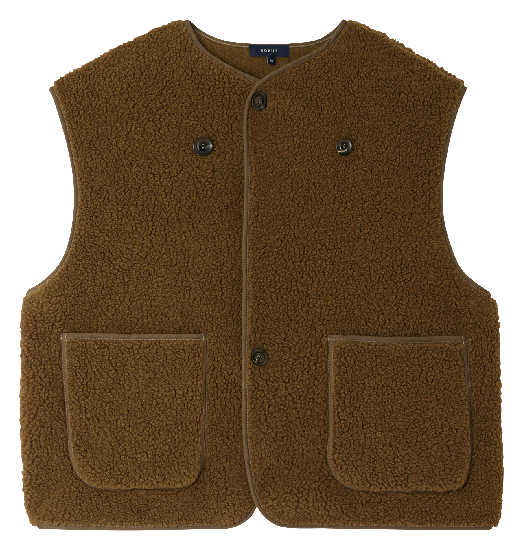 Veste sans manches droite boutonnée floyd SOEUR Kaki