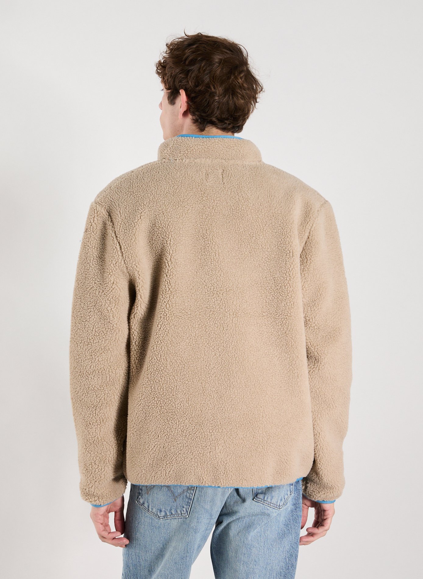 Senonche straight-cut fleece with high collar FAGUO Beige
