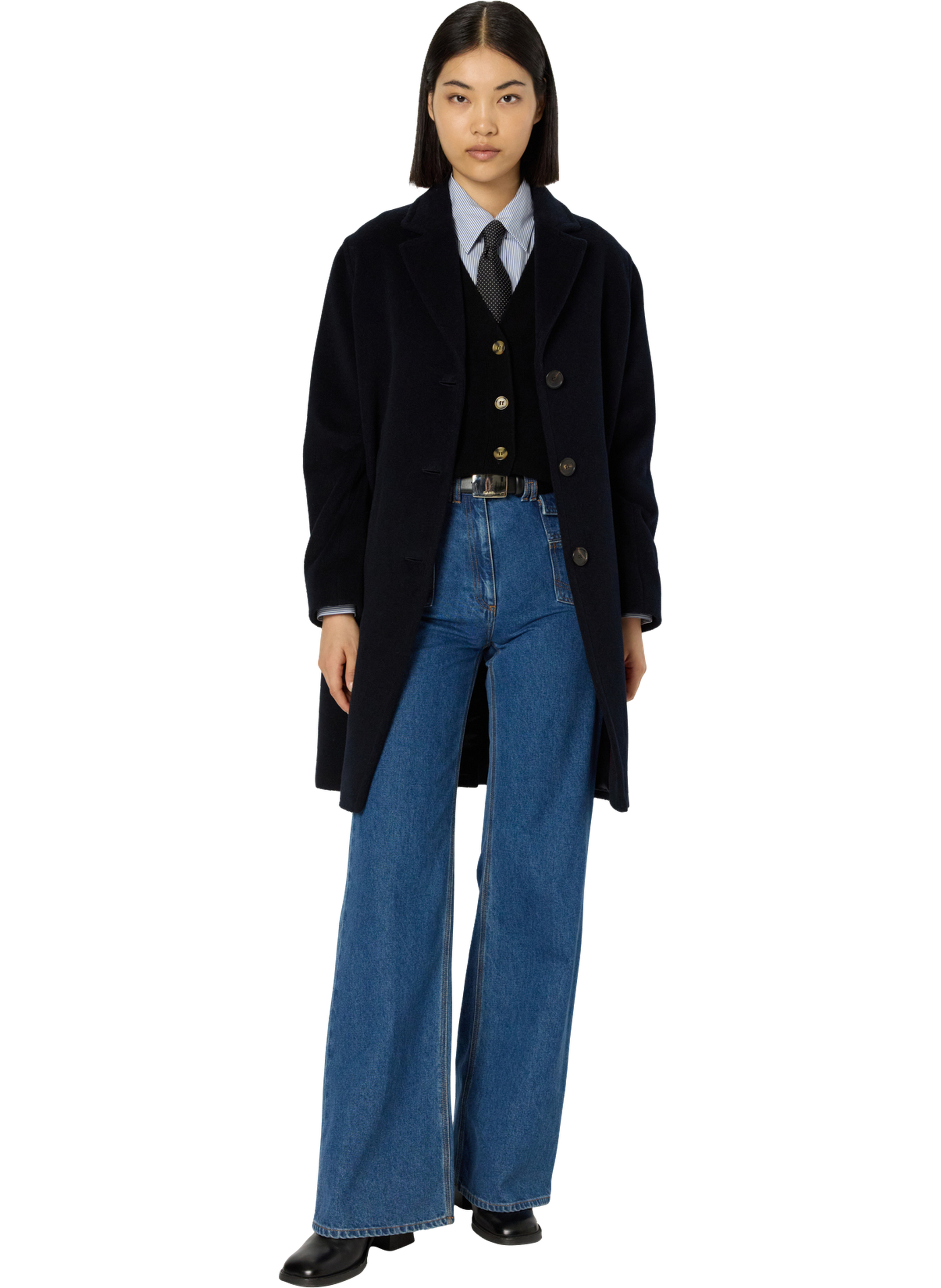 Manteau droit en laine - minaelle GERARD DAREL Bleu