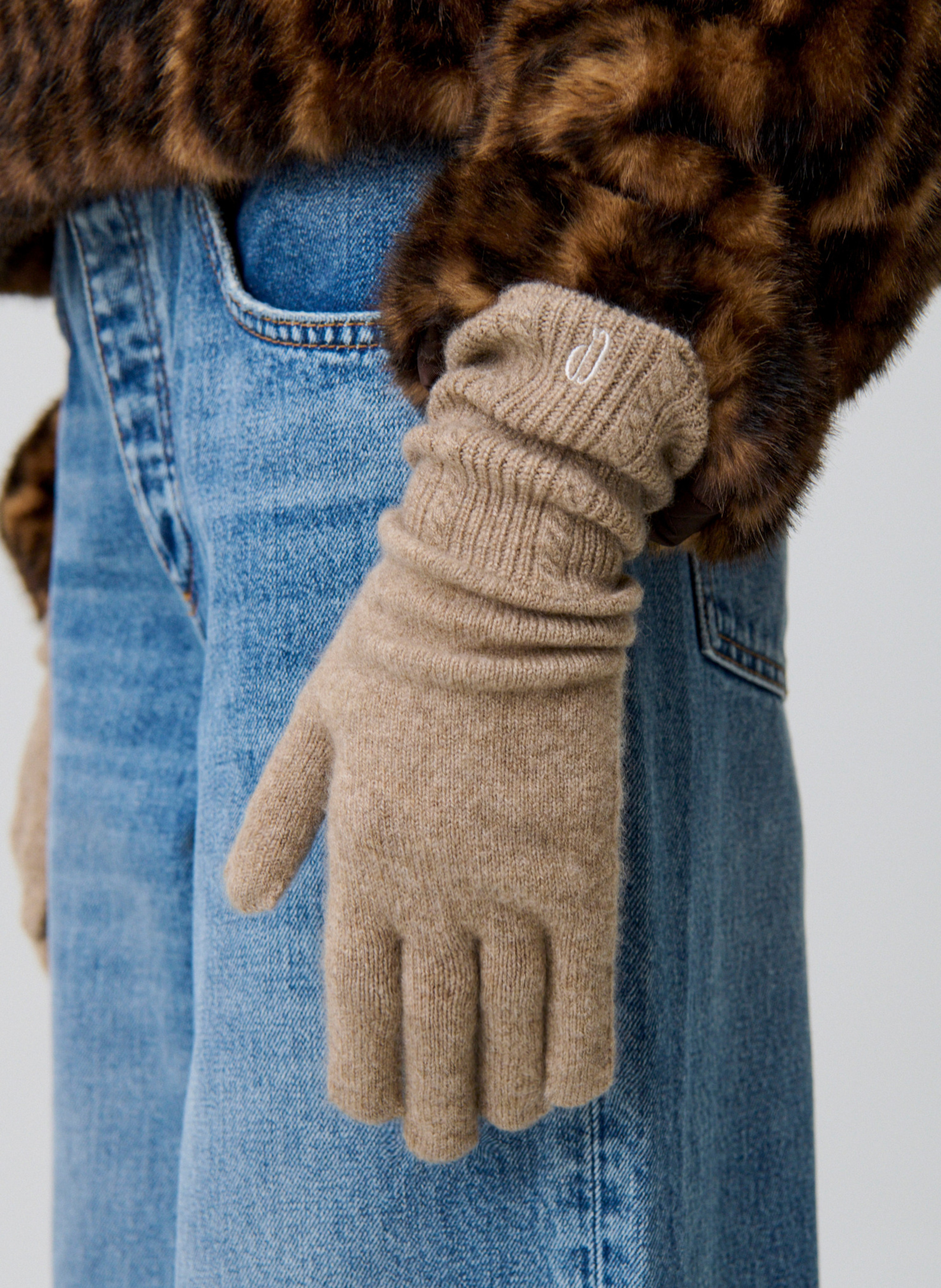 Gants en cachemire mélangé CLAUDIE PIERLOT Beige