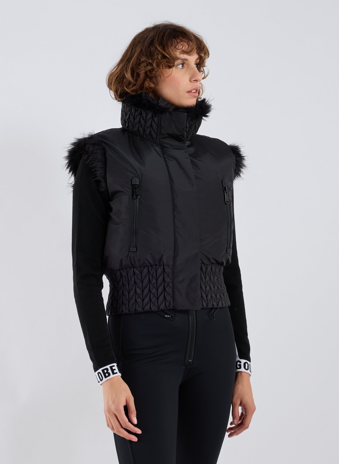 Veste sans manches effet fourrure GOLDBERGH Noir