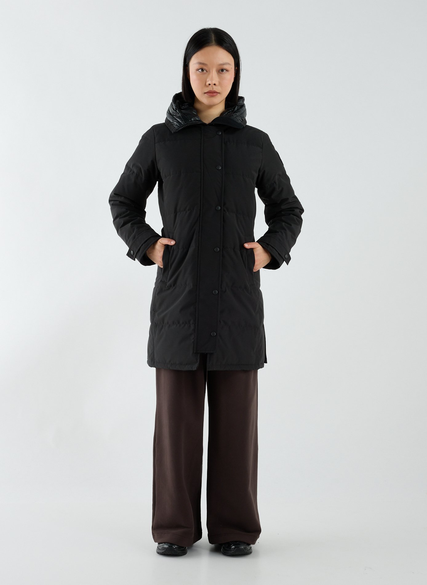 Doudoune mi-longue à capuche CANADA GOOSE Gris