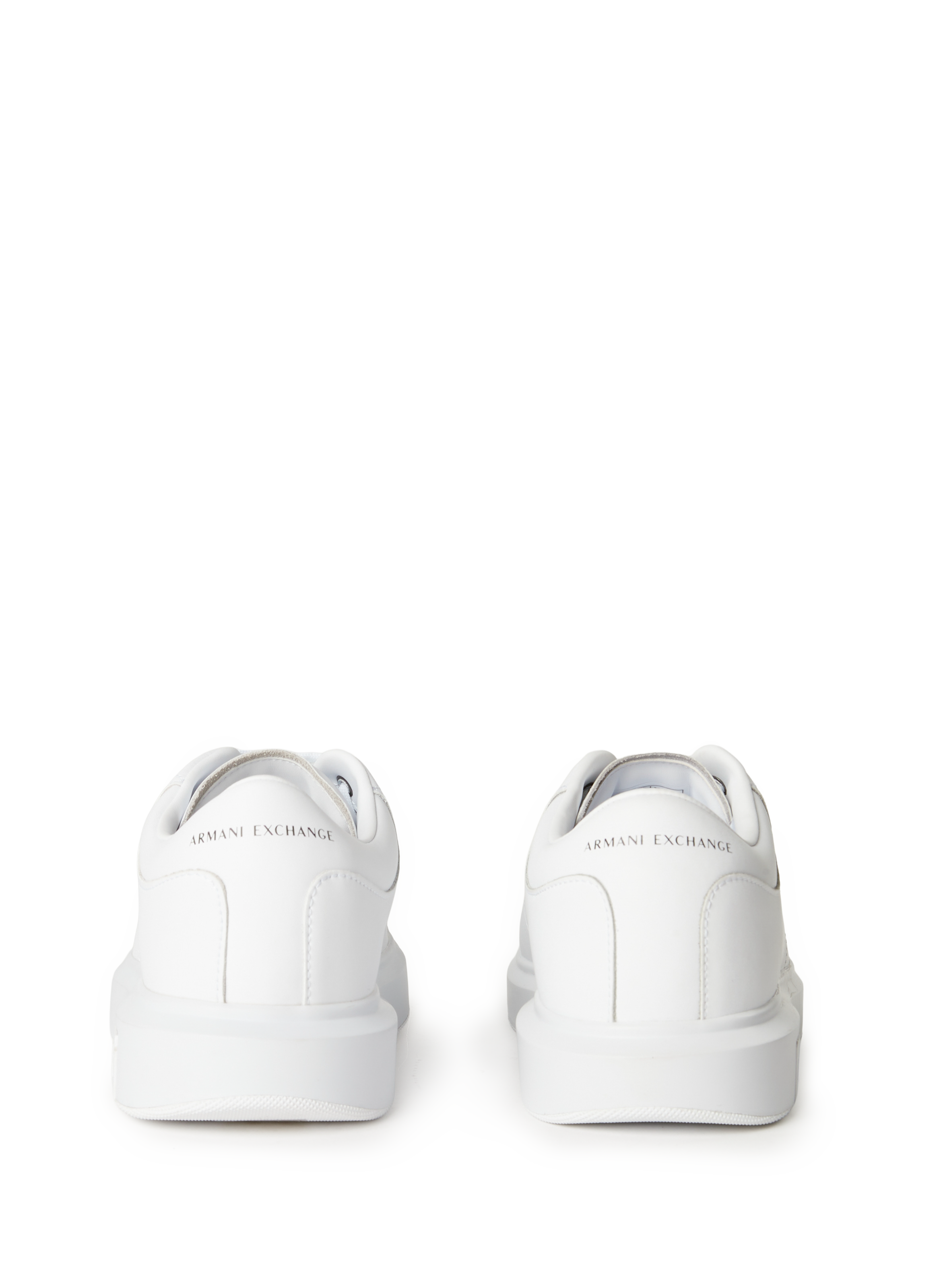 Solid color cow leather sneakers ARMANI EXCHANGE White