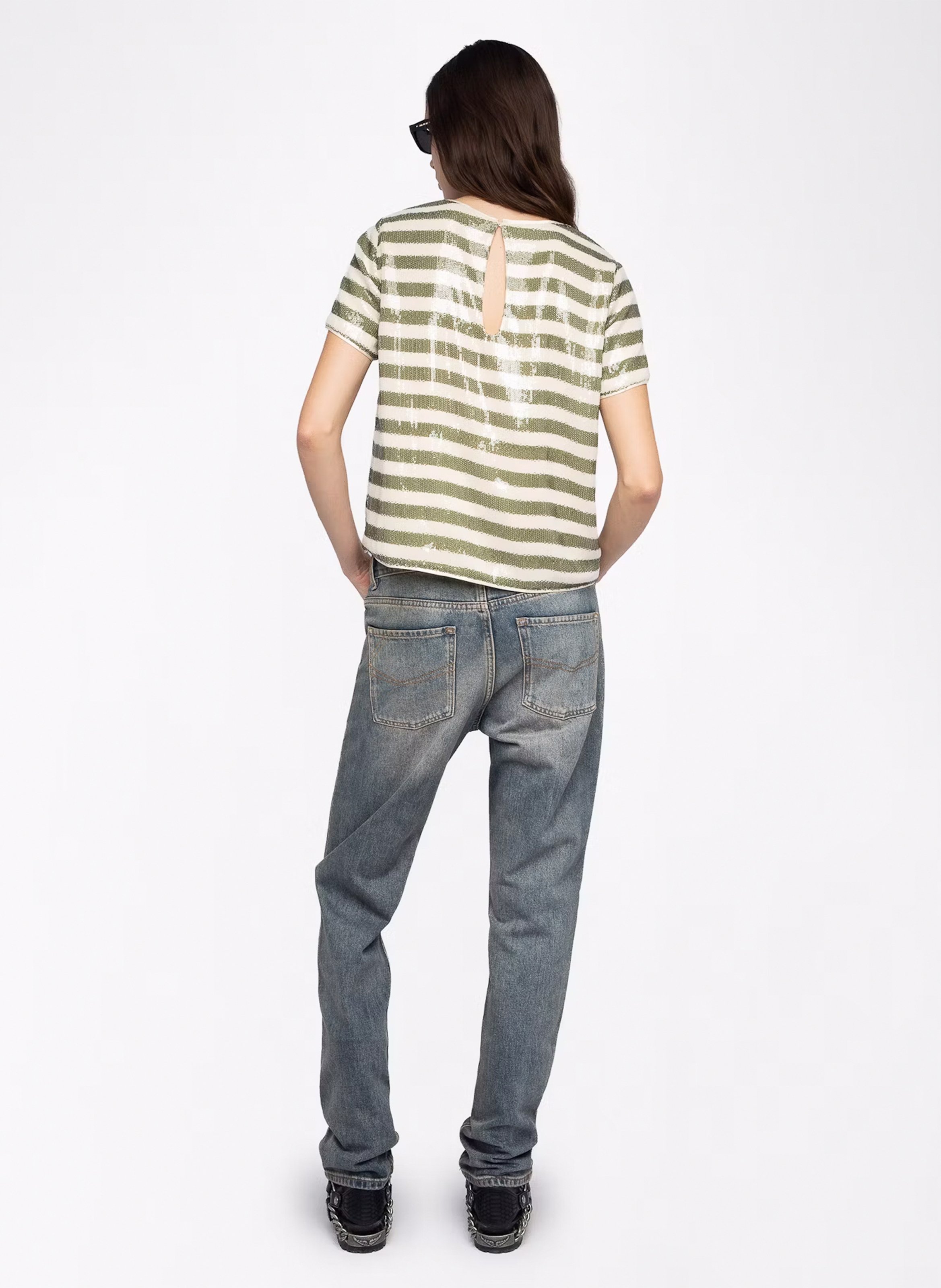 Top col rond à sequins tchao ZADIG&VOLTAIRE Vert