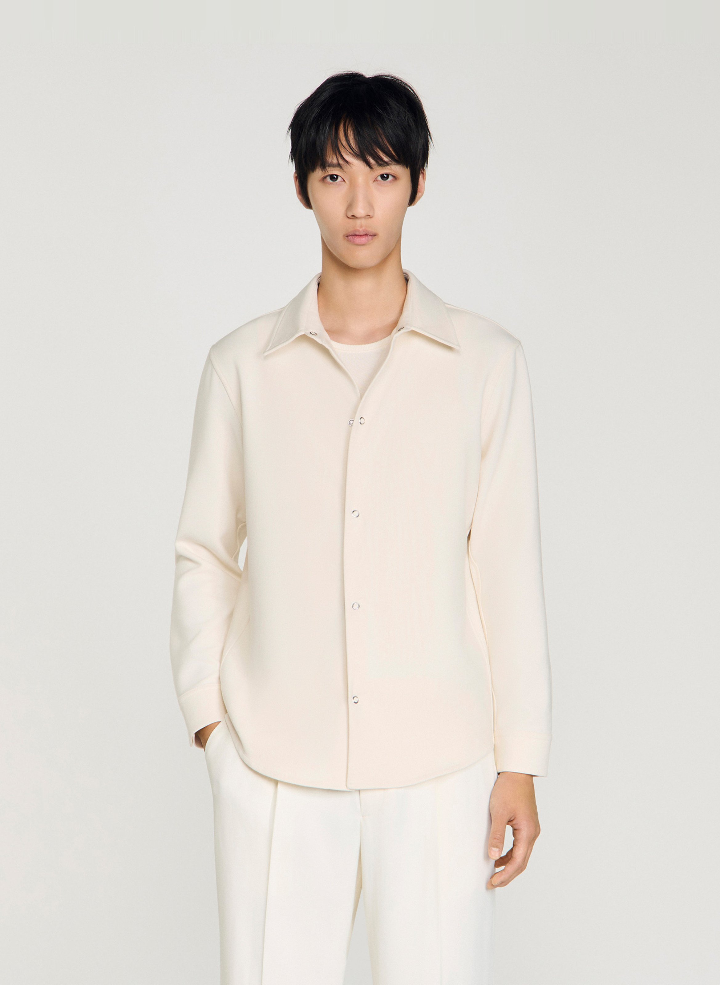 Chemise droite à col classique SANDRO Beige