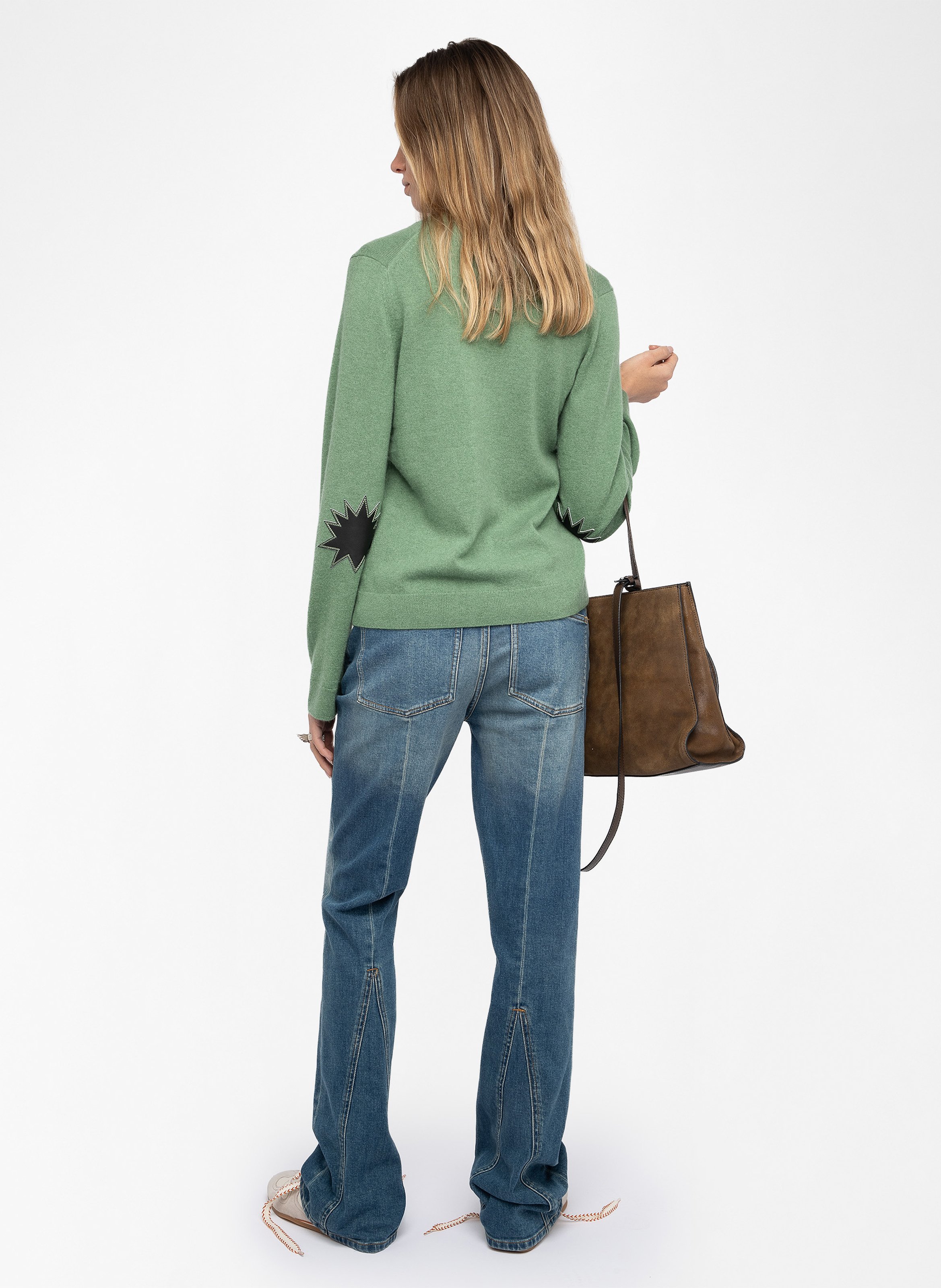 Pull col v droit en laine et cachemire vera ZADIG&VOLTAIRE Vert