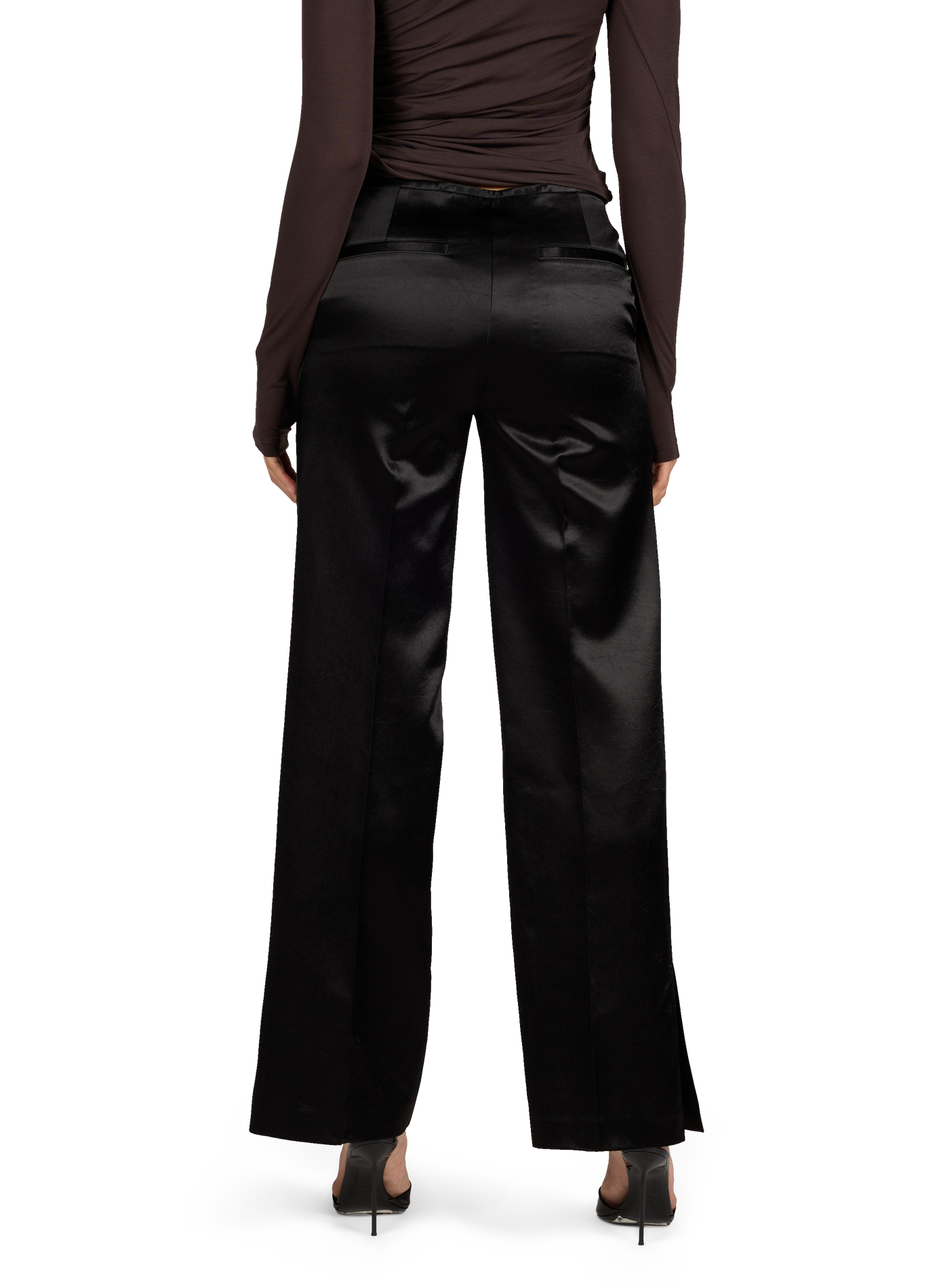 Satin cigarette pants HELMUT LANG Black
