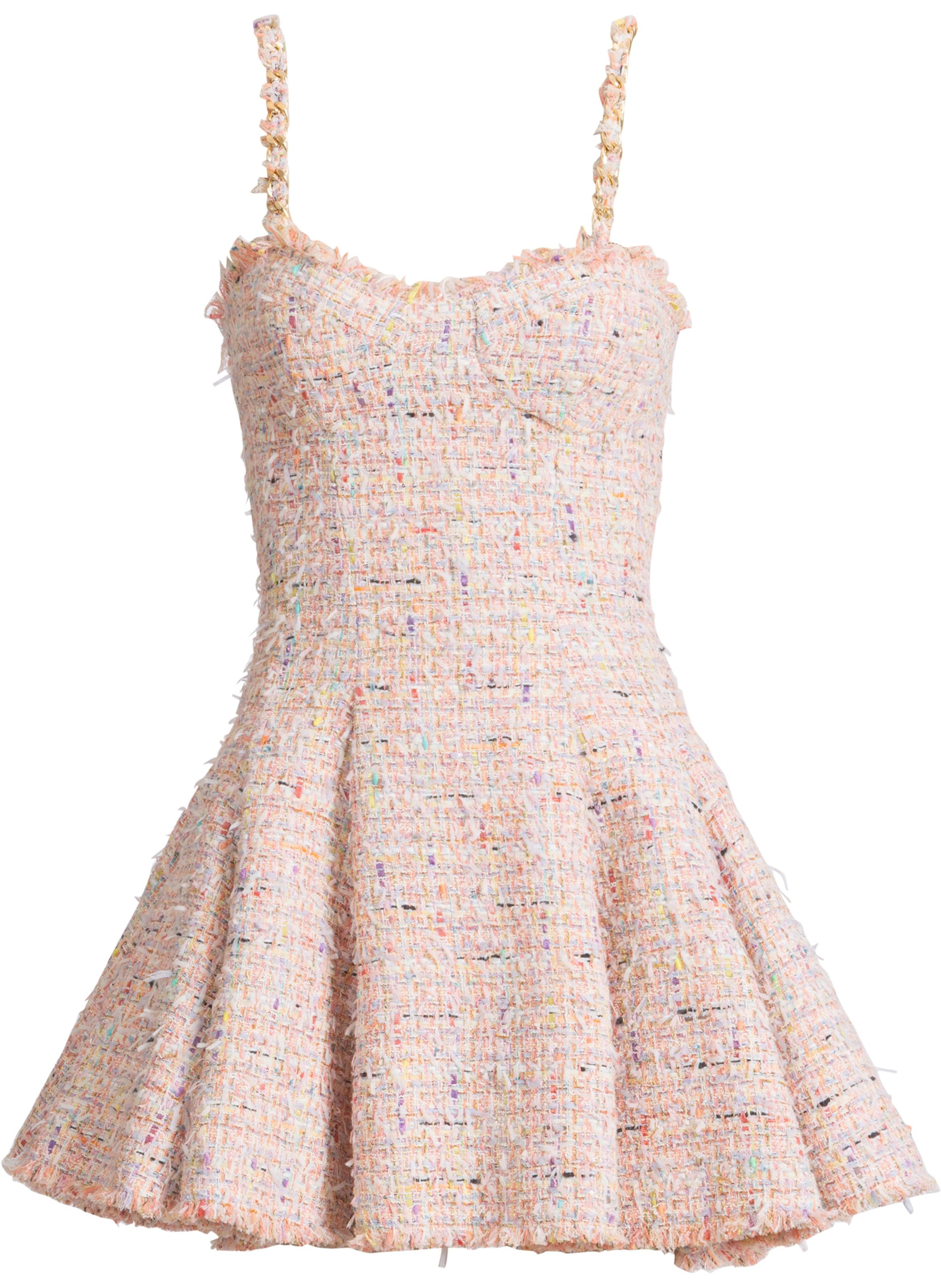 Robe patineuse en tweed BALMAIN Rose