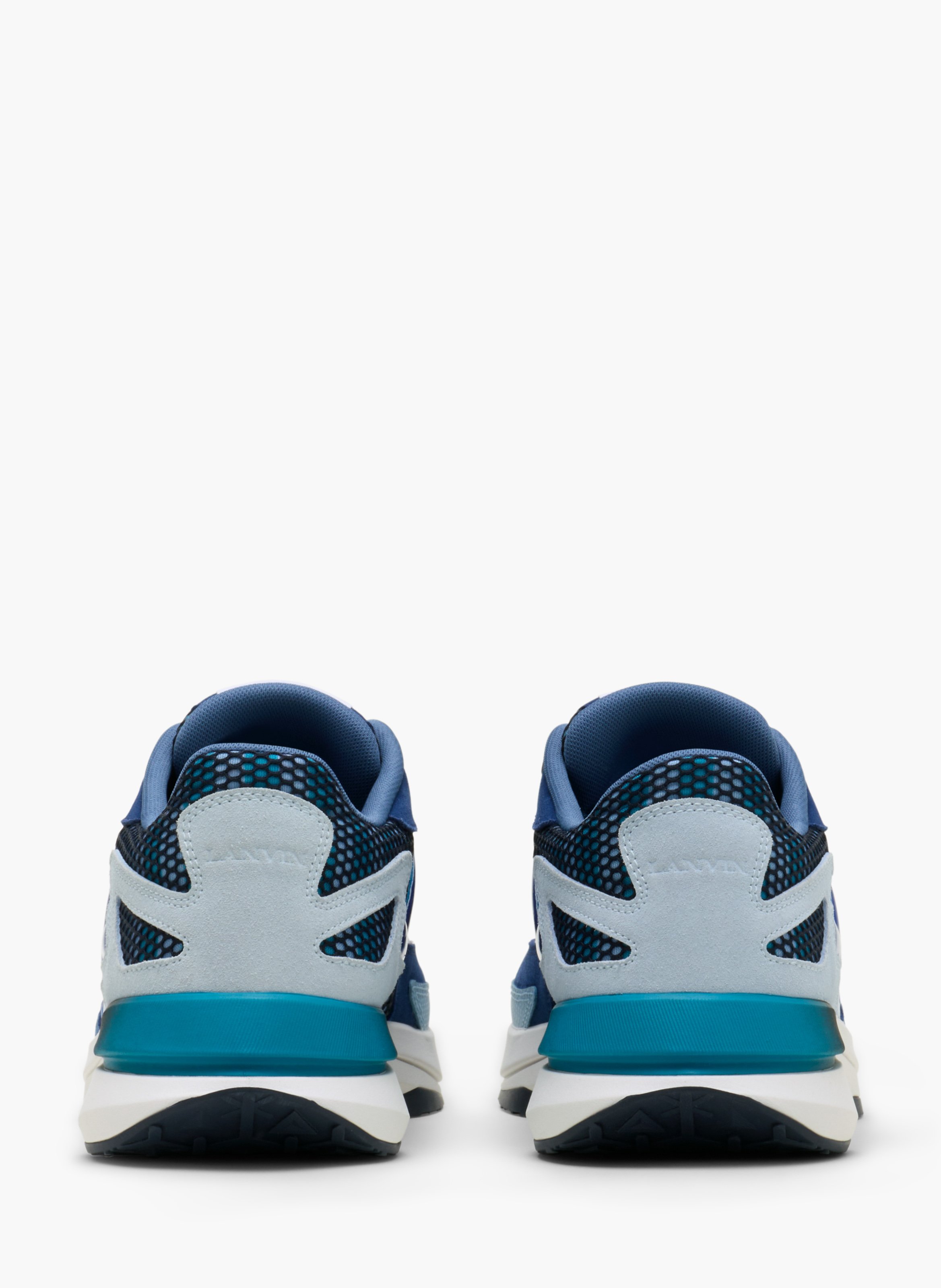 Sneakers jla en mesh et cuir métallisé LANVIN Bleu