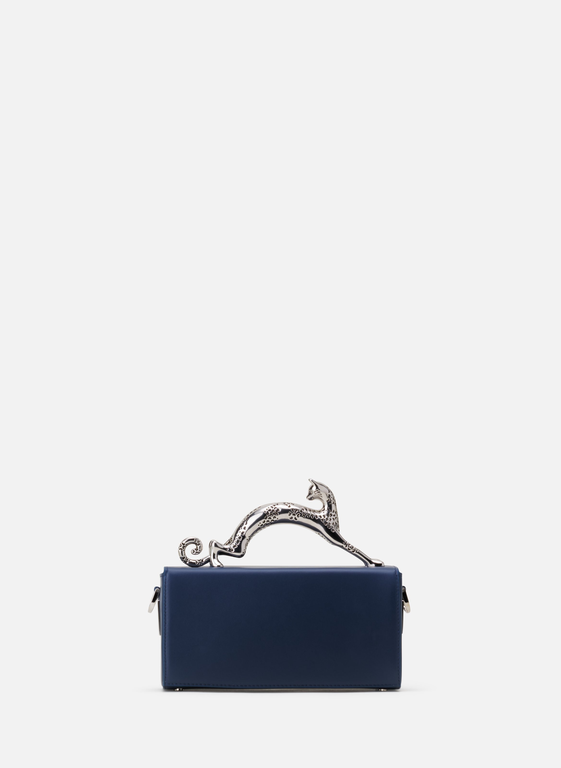 Sac pencil cat nano en cuir LANVIN Bleu