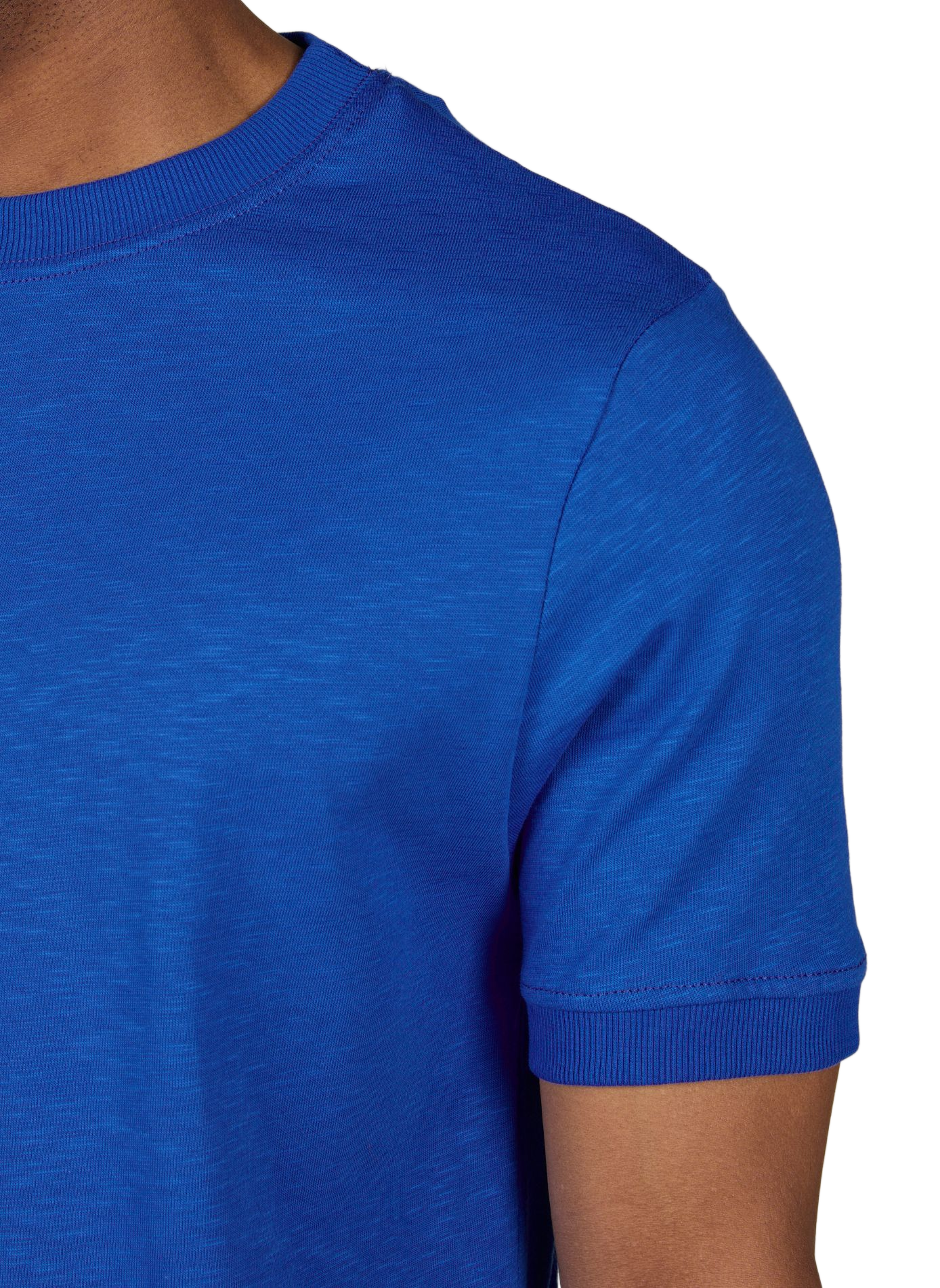 T-shirt uni à col rond en coton LAFAURIE Bleu