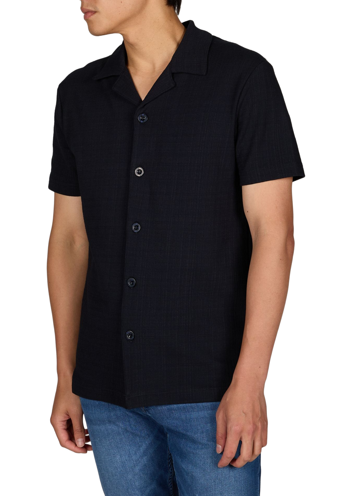 Short-sleeved Cuban collar shirt in blended cotton STRELLSON Blue