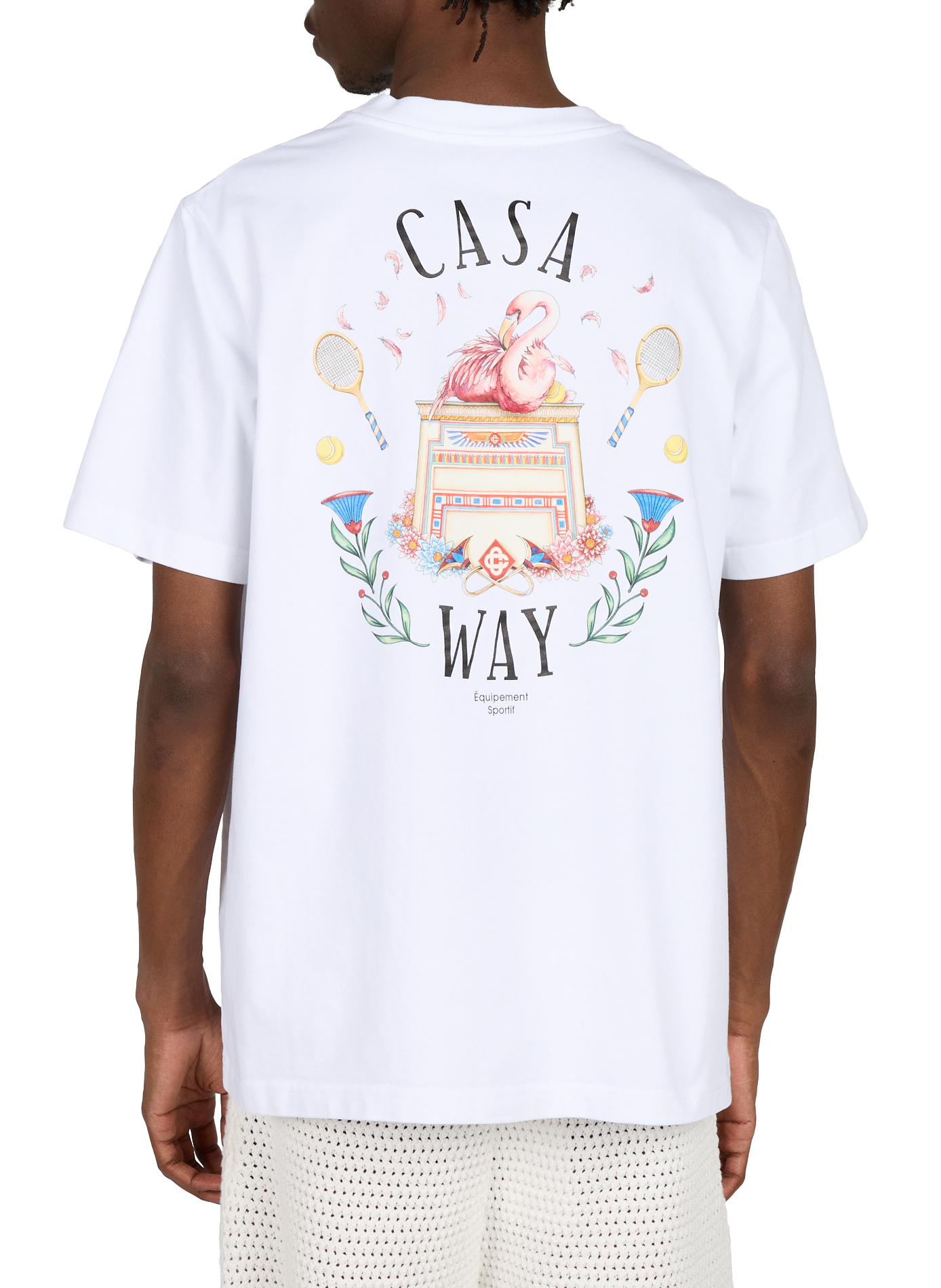 Round neck straight fit cotton T-shirt with screen printing CASABLANCA PARIS Multicolour