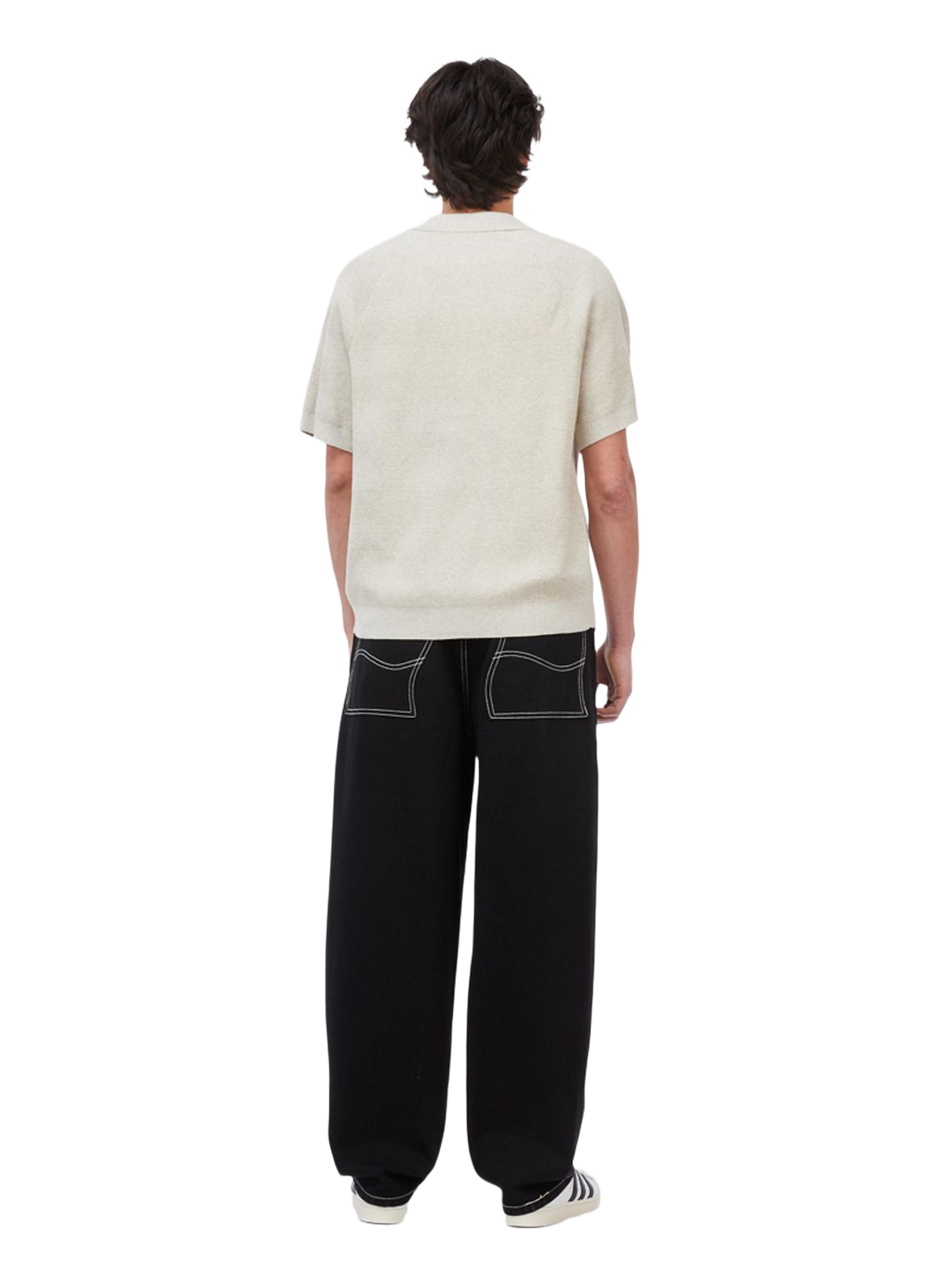 Ribbed straight fit cotton polo DIME Beige