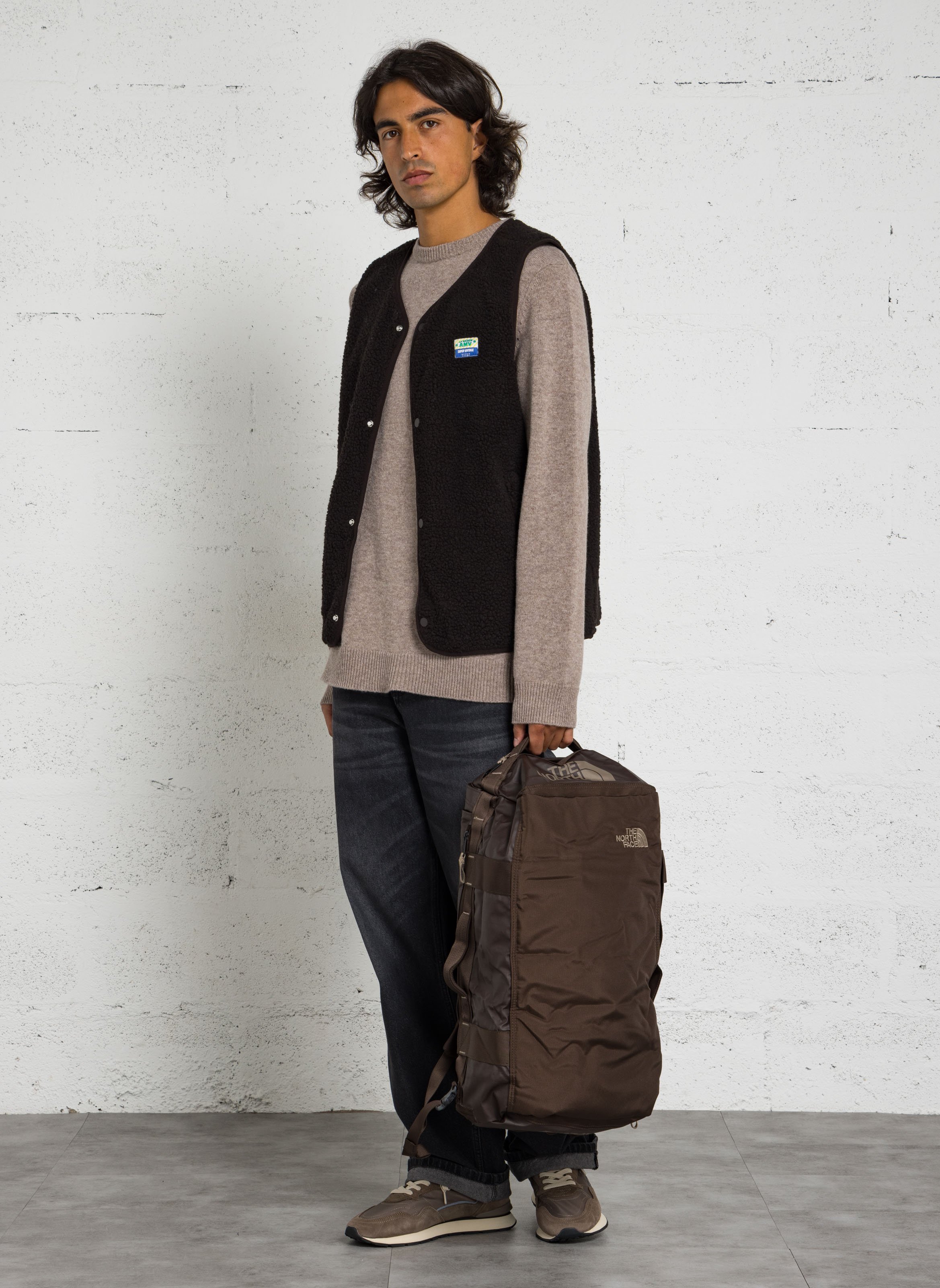 Veste col rond en sherpa hoktown AMERICAN VINTAGE Marron