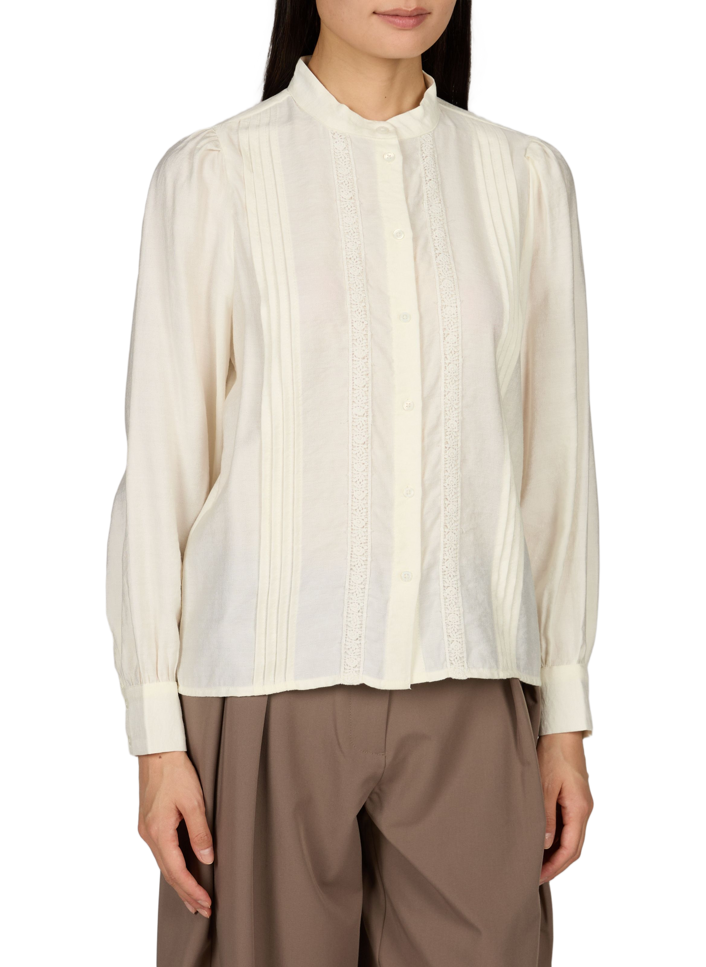 Round neck blouse VILA White