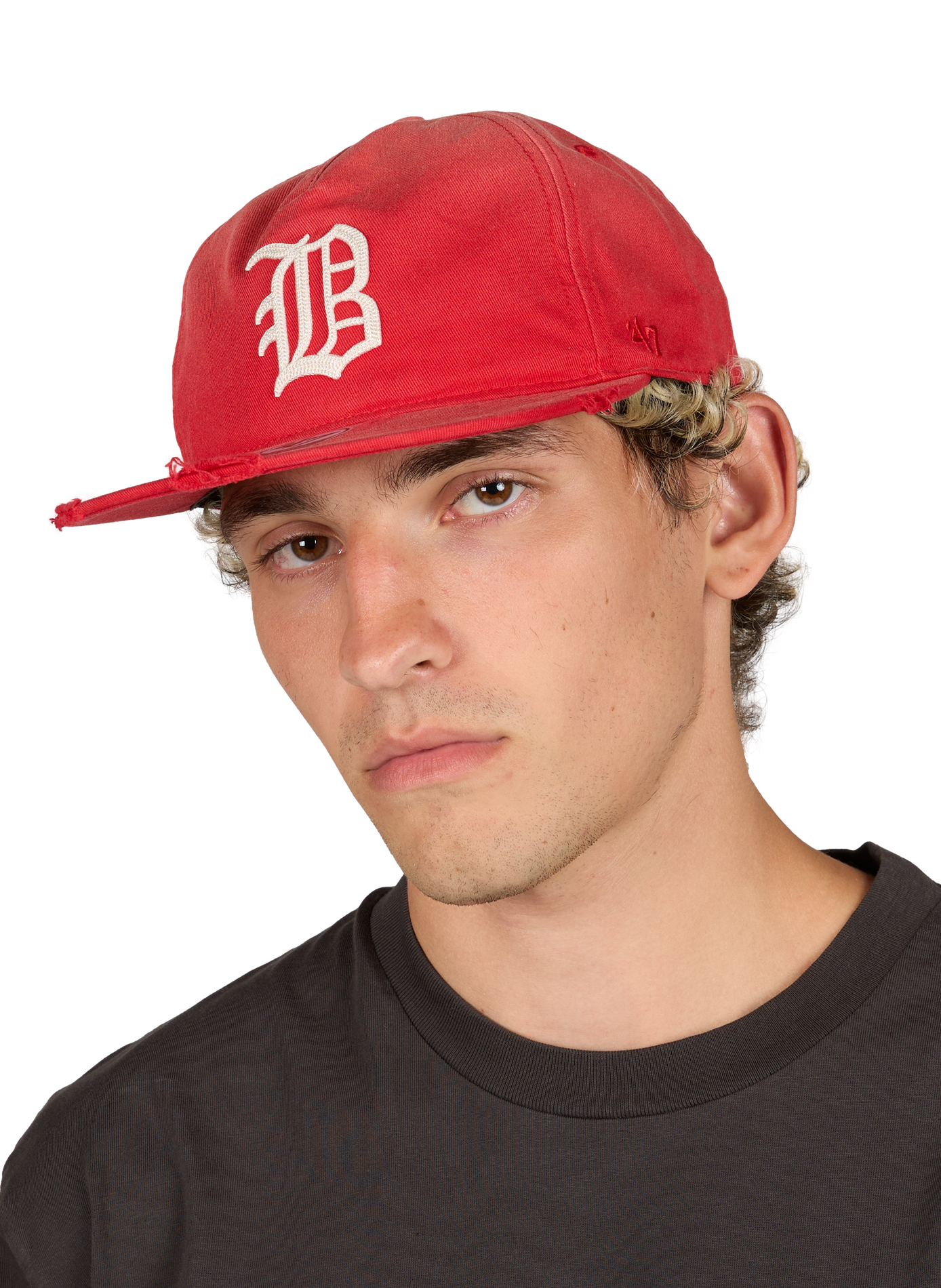 Cotton baseball cap with embroidered logo  REPRESENT Red