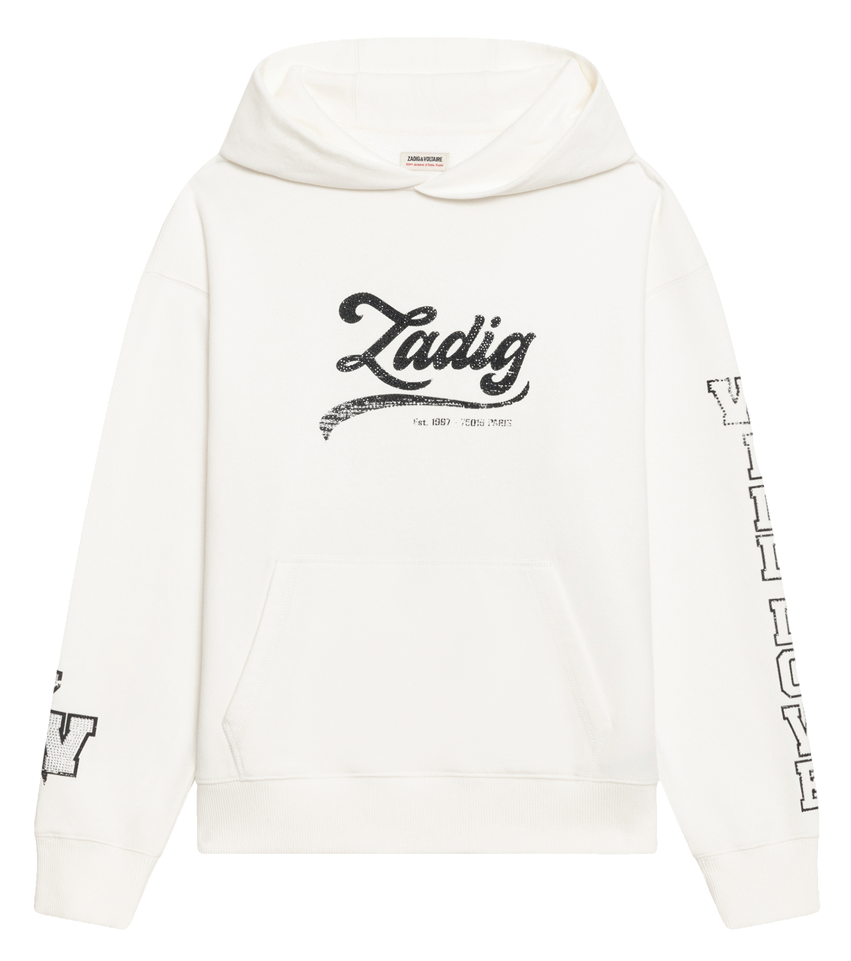 Sweat à capuche droit en coton sweela ZADIG&VOLTAIRE Wit